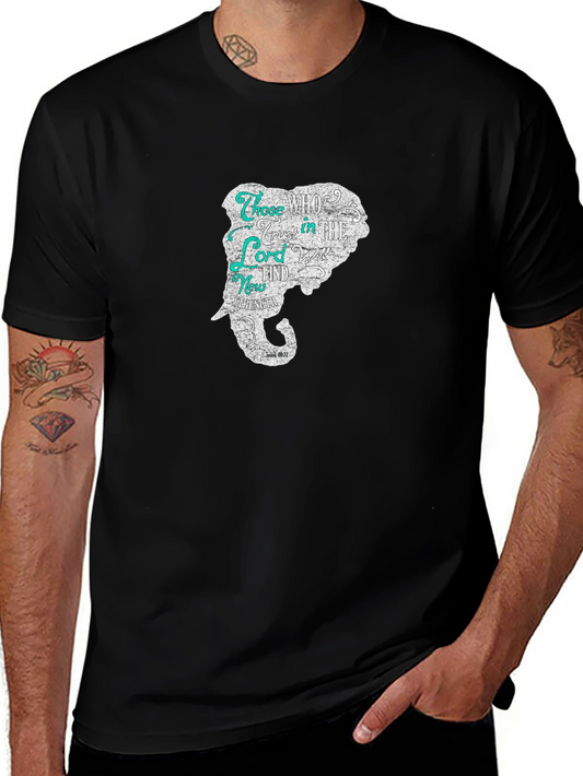 Elephant Scripture Graphic Print T-Shirt