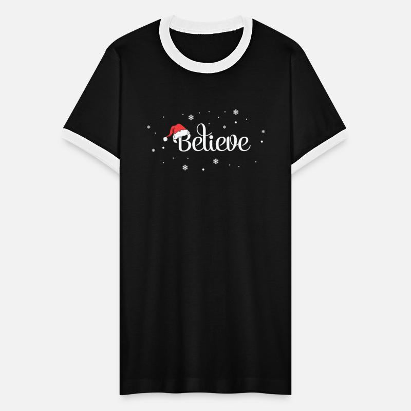 Xmas Christmas Believe Snowflakes Santa Hat