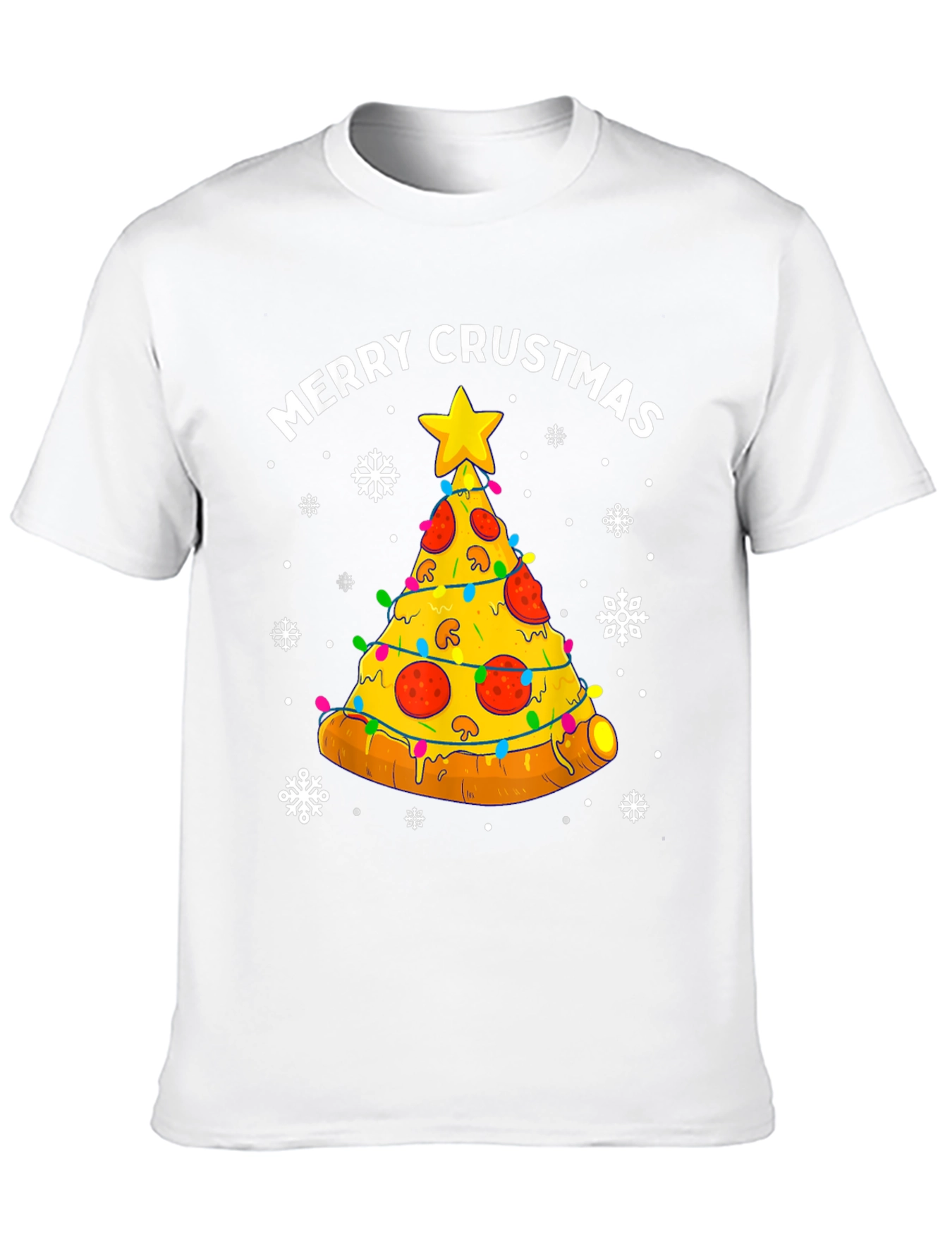 Merry Crustmas Pizza Christmas Tree T-Shirt