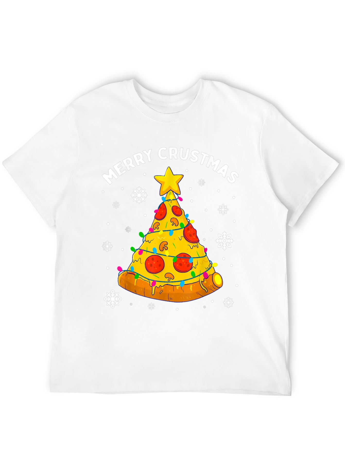 Merry Crustmas Pizza Christmas Tree T-Shirt