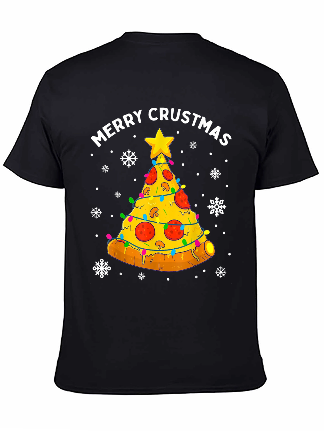 Merry Crustmas Pizza Christmas Tree T-Shirt