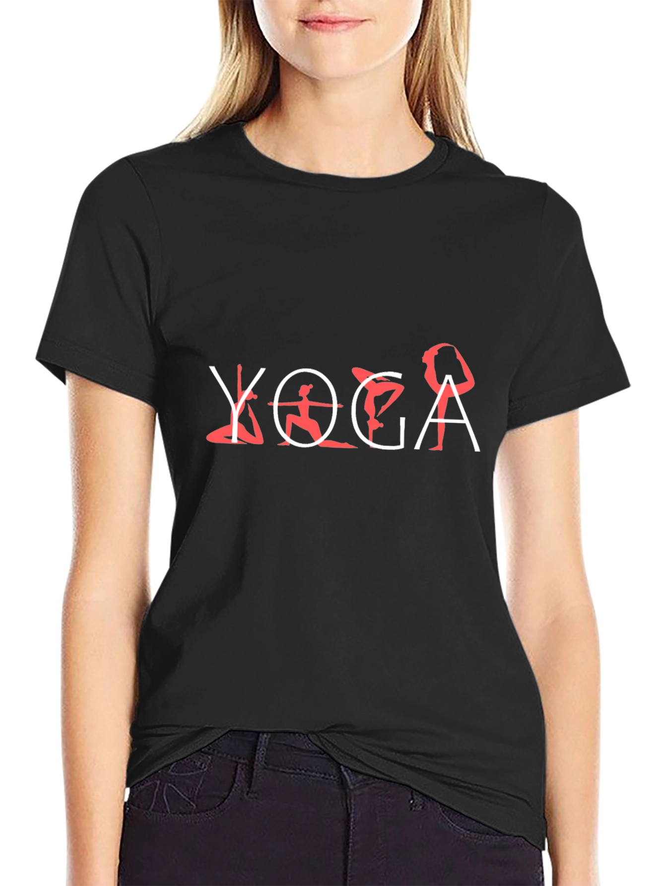 Yoga Pose Graphic T-Shirt - Black