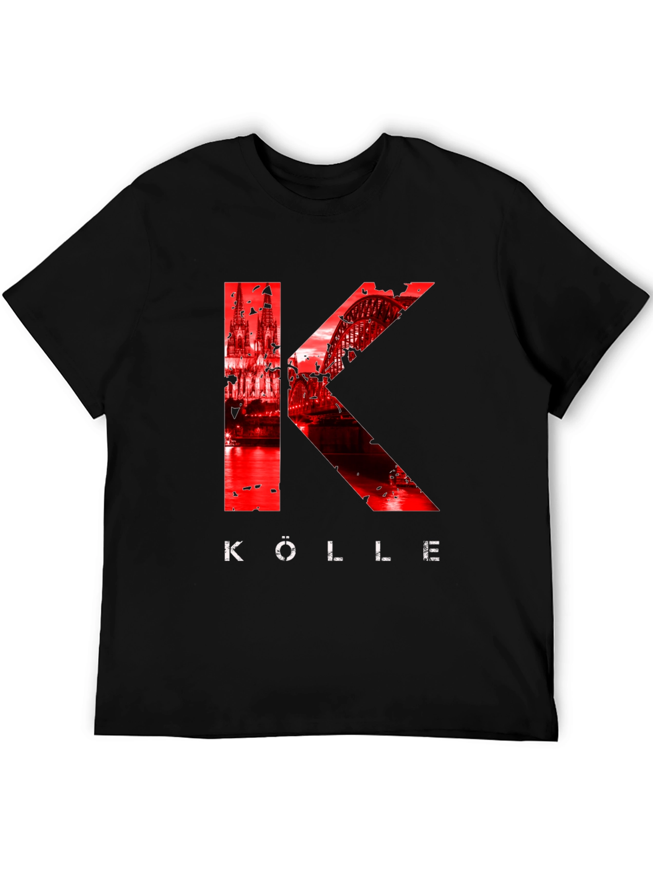 Köln T-Shirt - Red Cathedral & Bridge Graphic Tee
