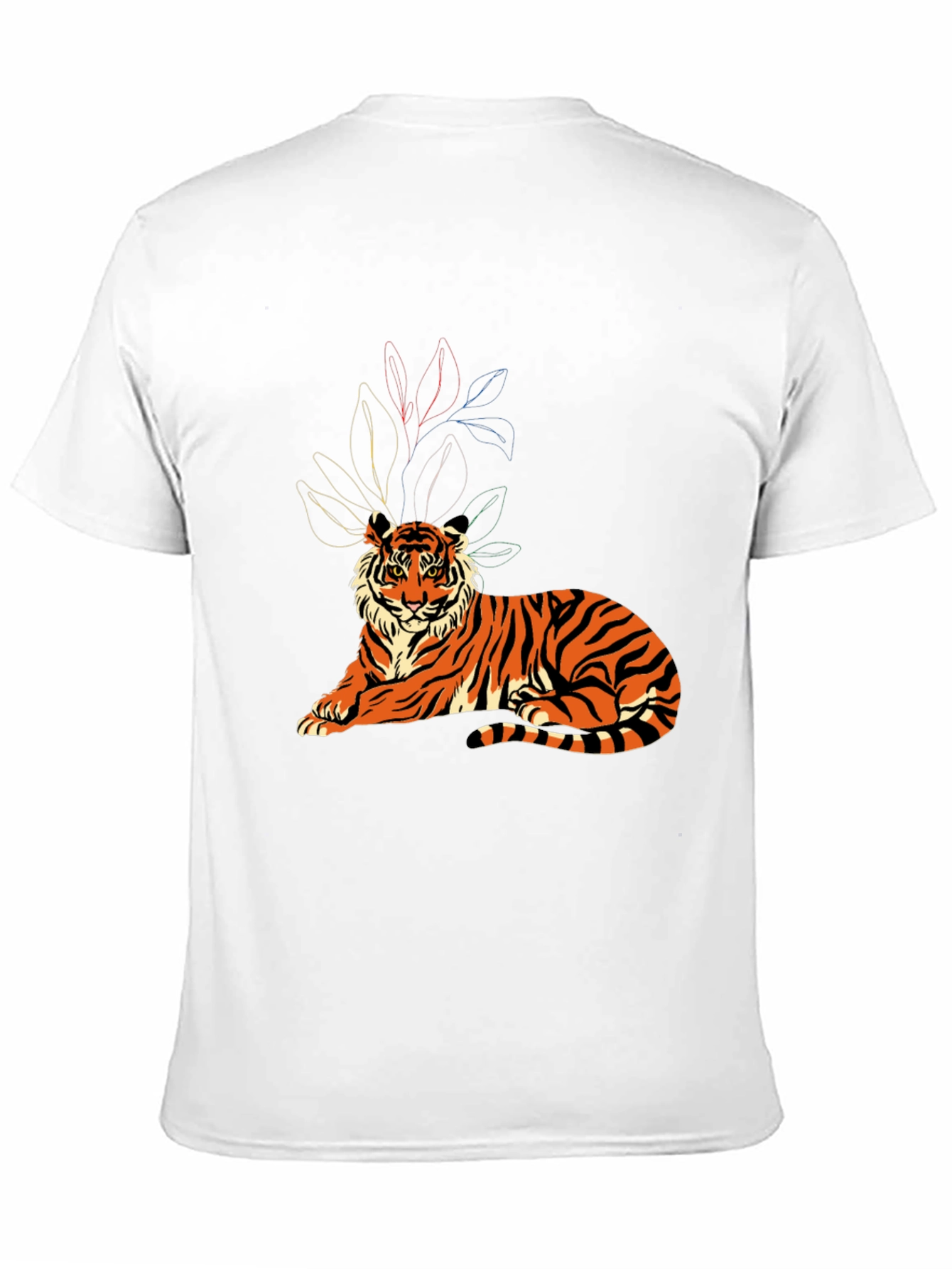 Tiger Graphic Print Crew Neck T-Shirt