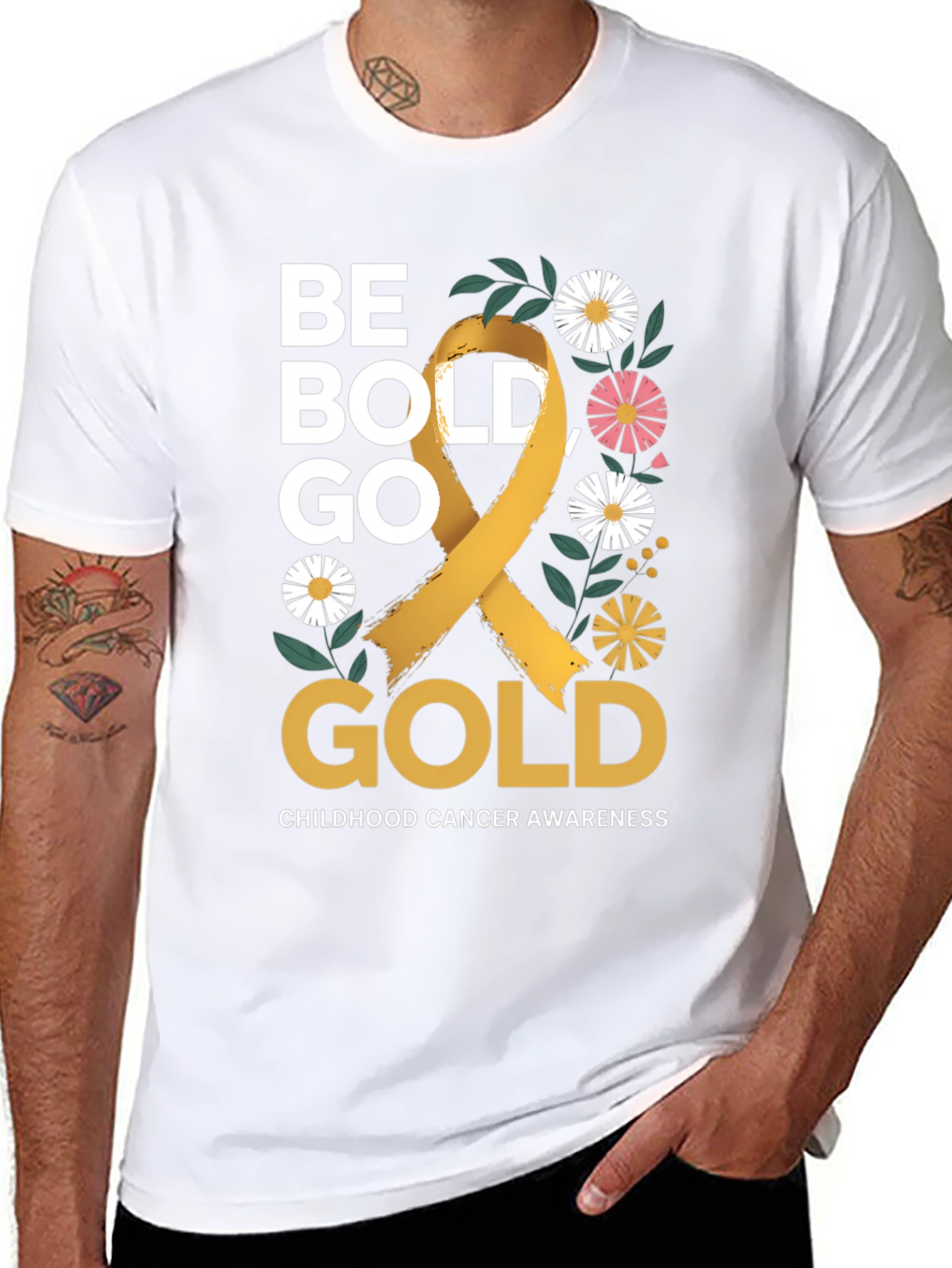 Be Bold Go Gold T-Shirt - Childhood Cancer Awareness