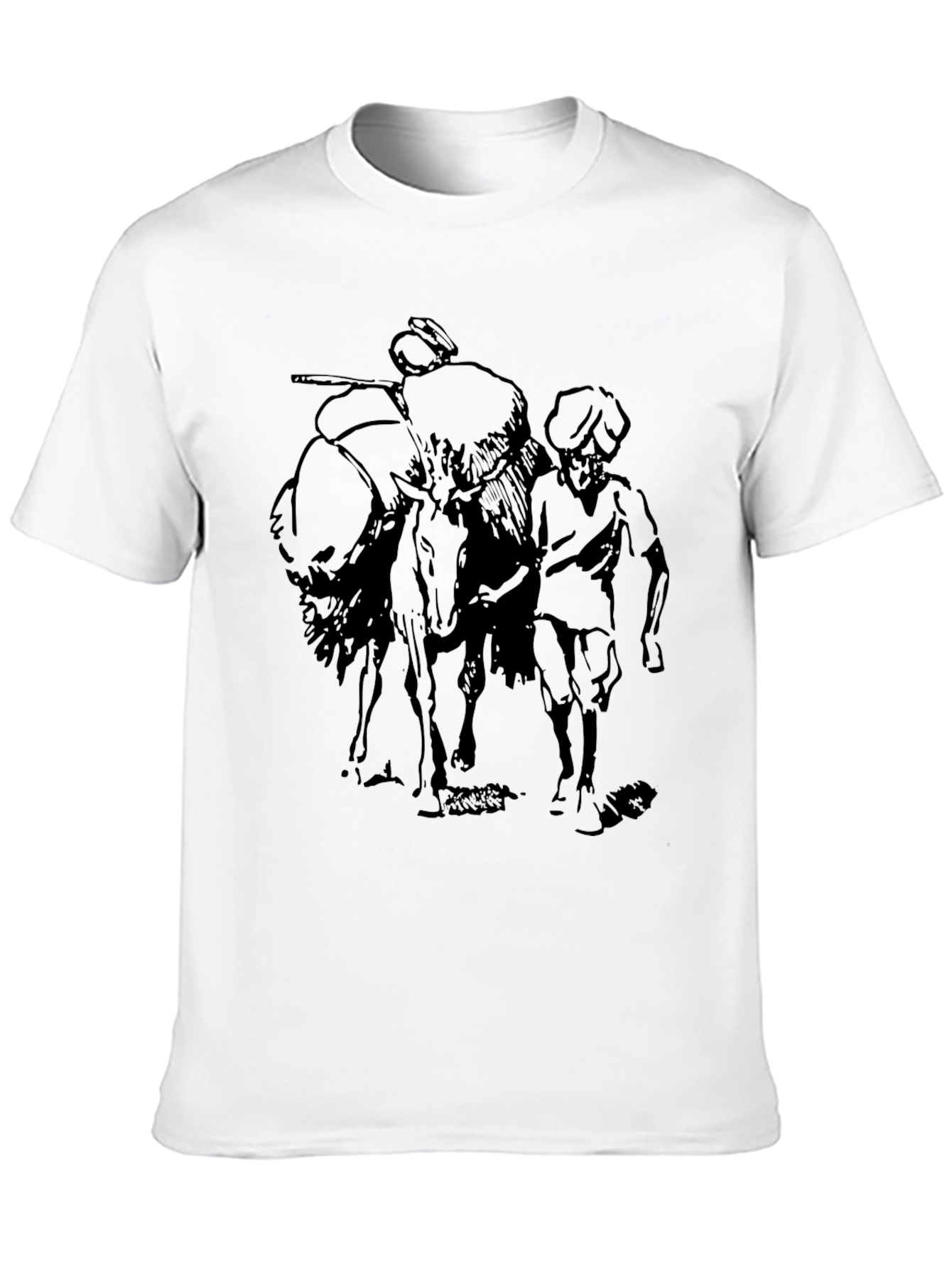 Black T-Shirt with Illustrated Design