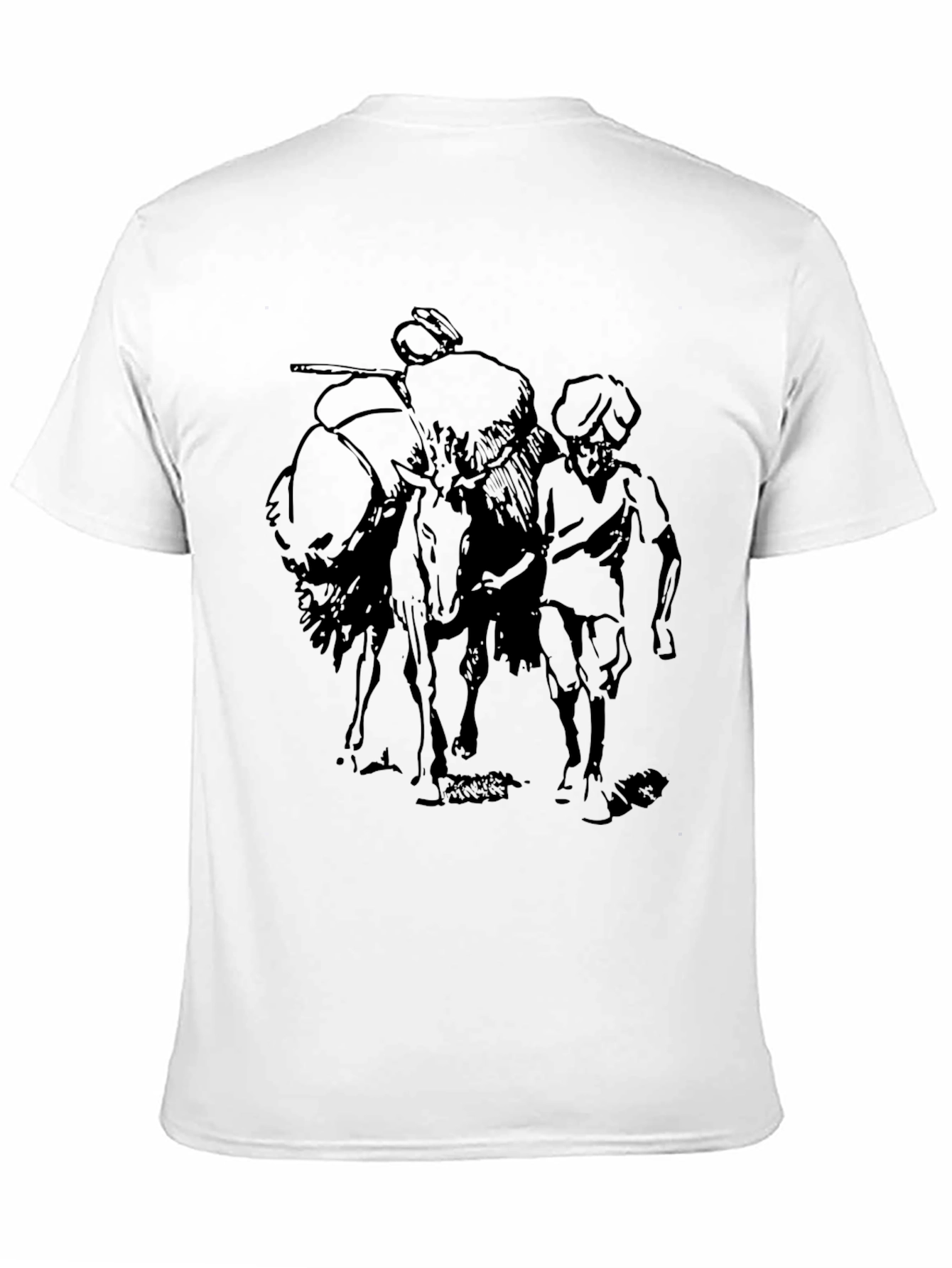 Black T-Shirt with Illustrated Design