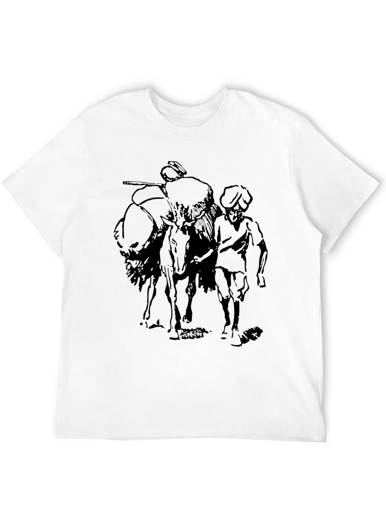 Black T-Shirt with Illustrated Design