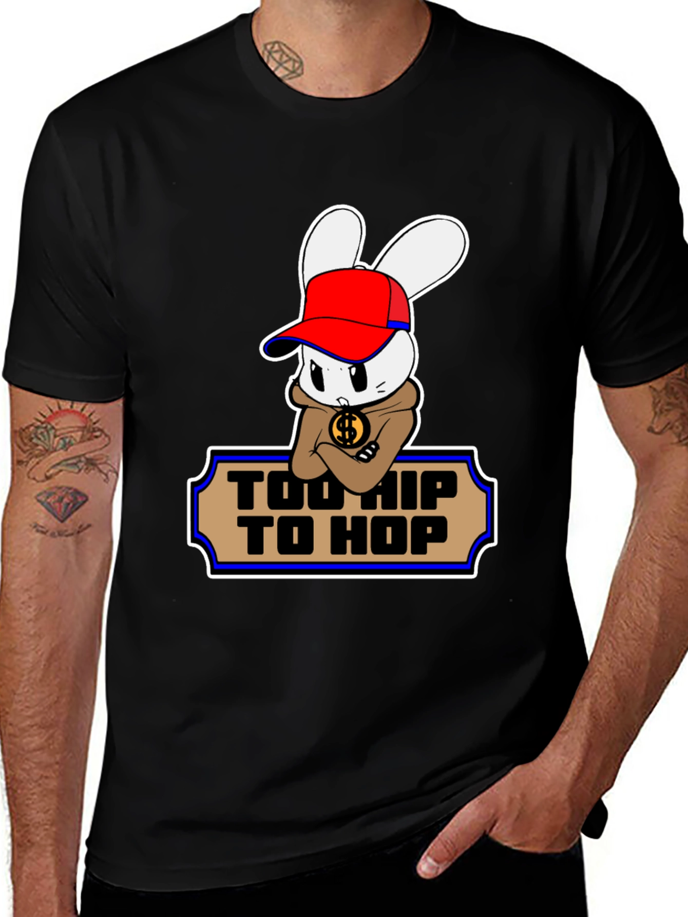 Too Hip To Hop Cartoon Bunny T-Shirt