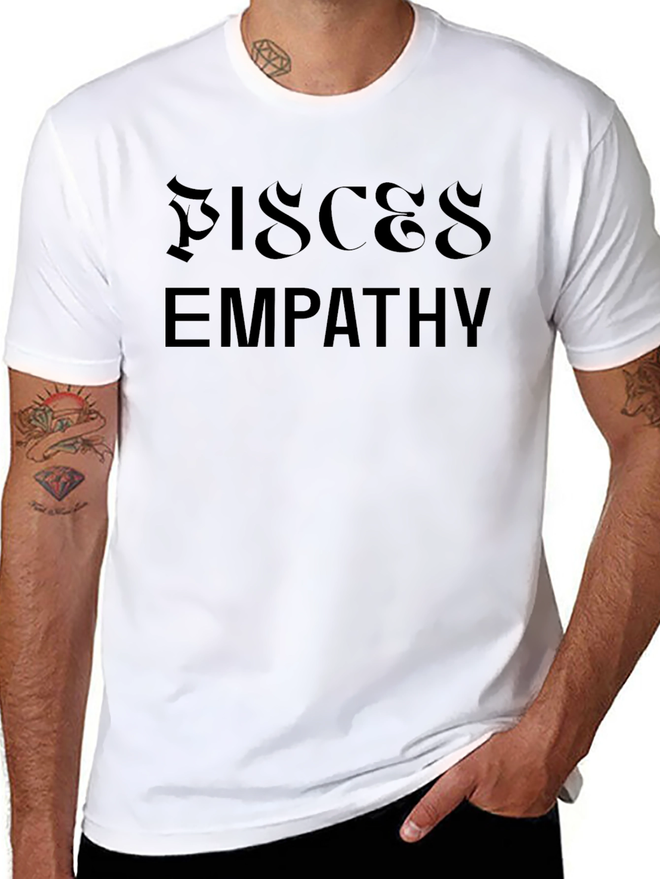 Pisces Empathy Black Graphic T-Shirt