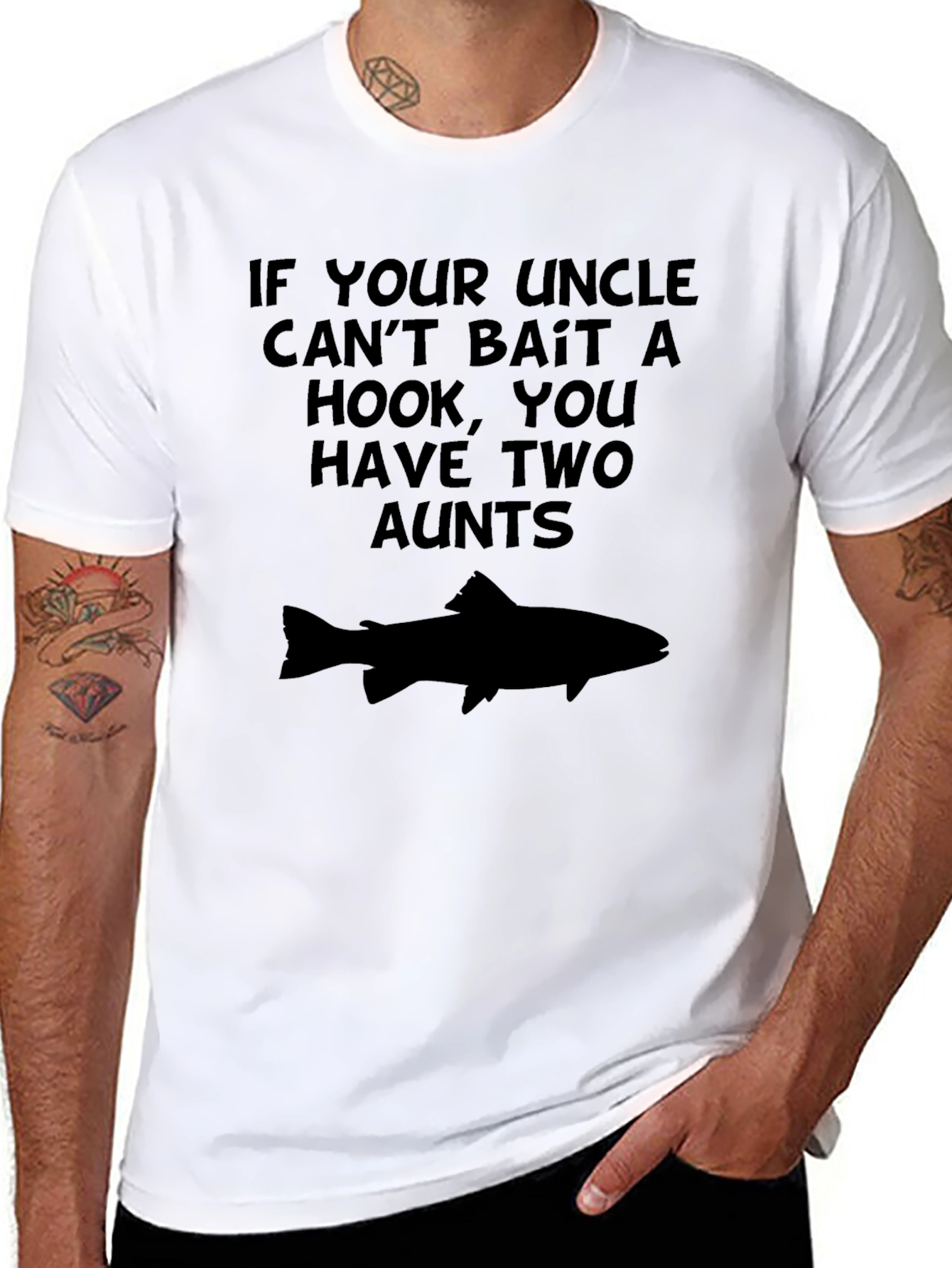 Funny Fishing T-Shirt: Two Aunts Bait Hook