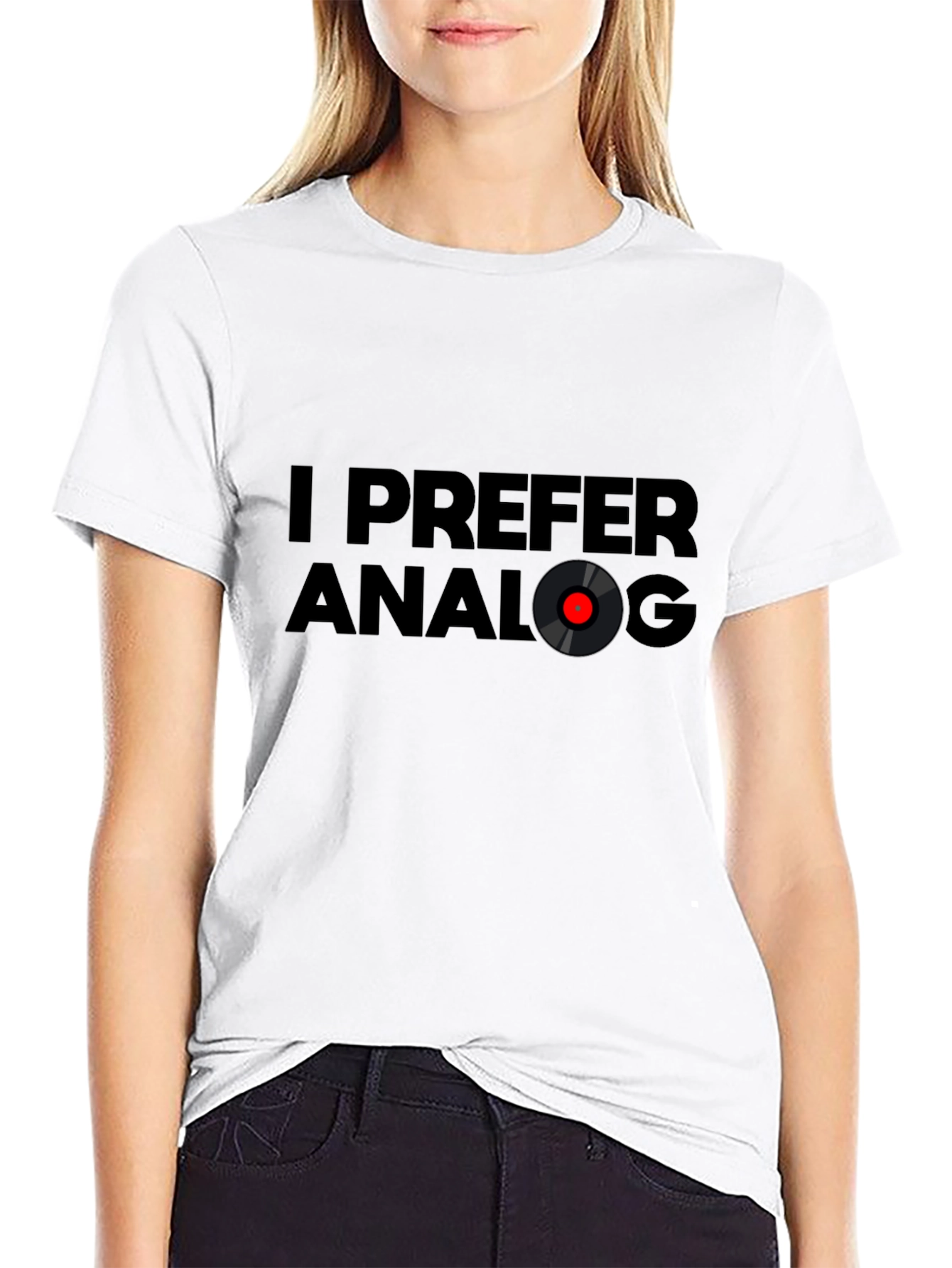 I Prefer Analog Black T-Shirt - Music Lover Tee