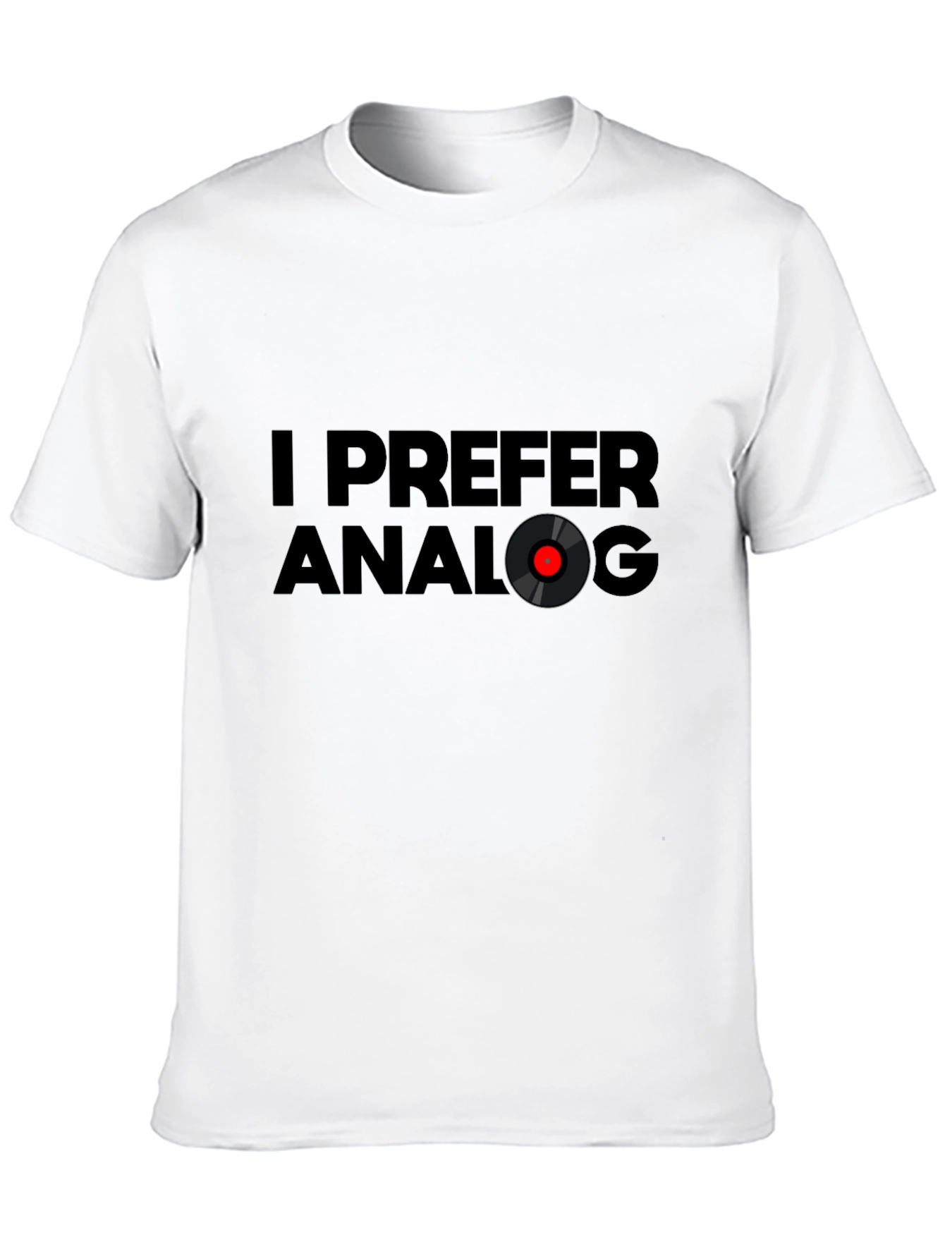 I Prefer Analog Black T-Shirt - Music Lover Tee