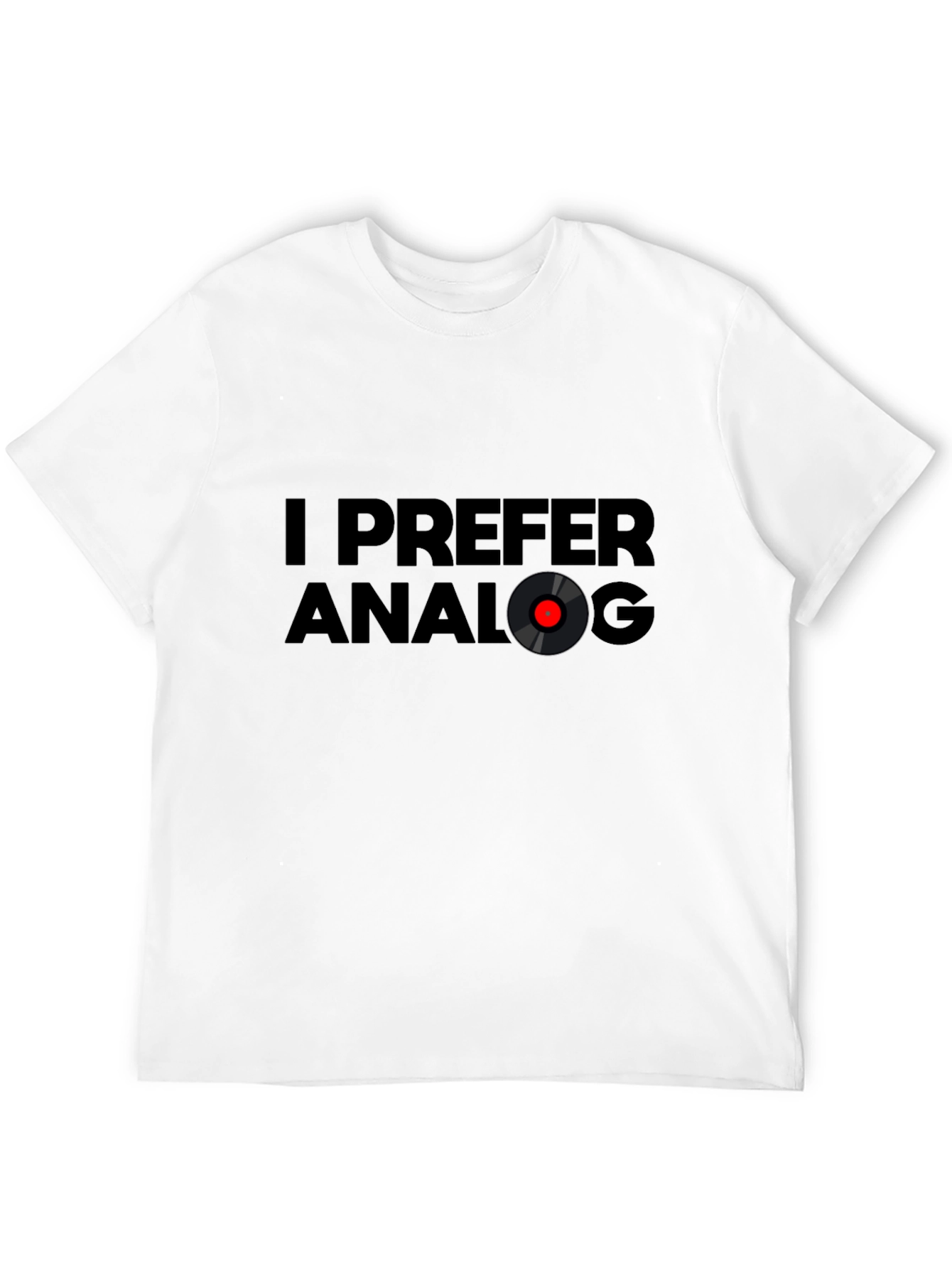 I Prefer Analog Black T-Shirt - Music Lover Tee