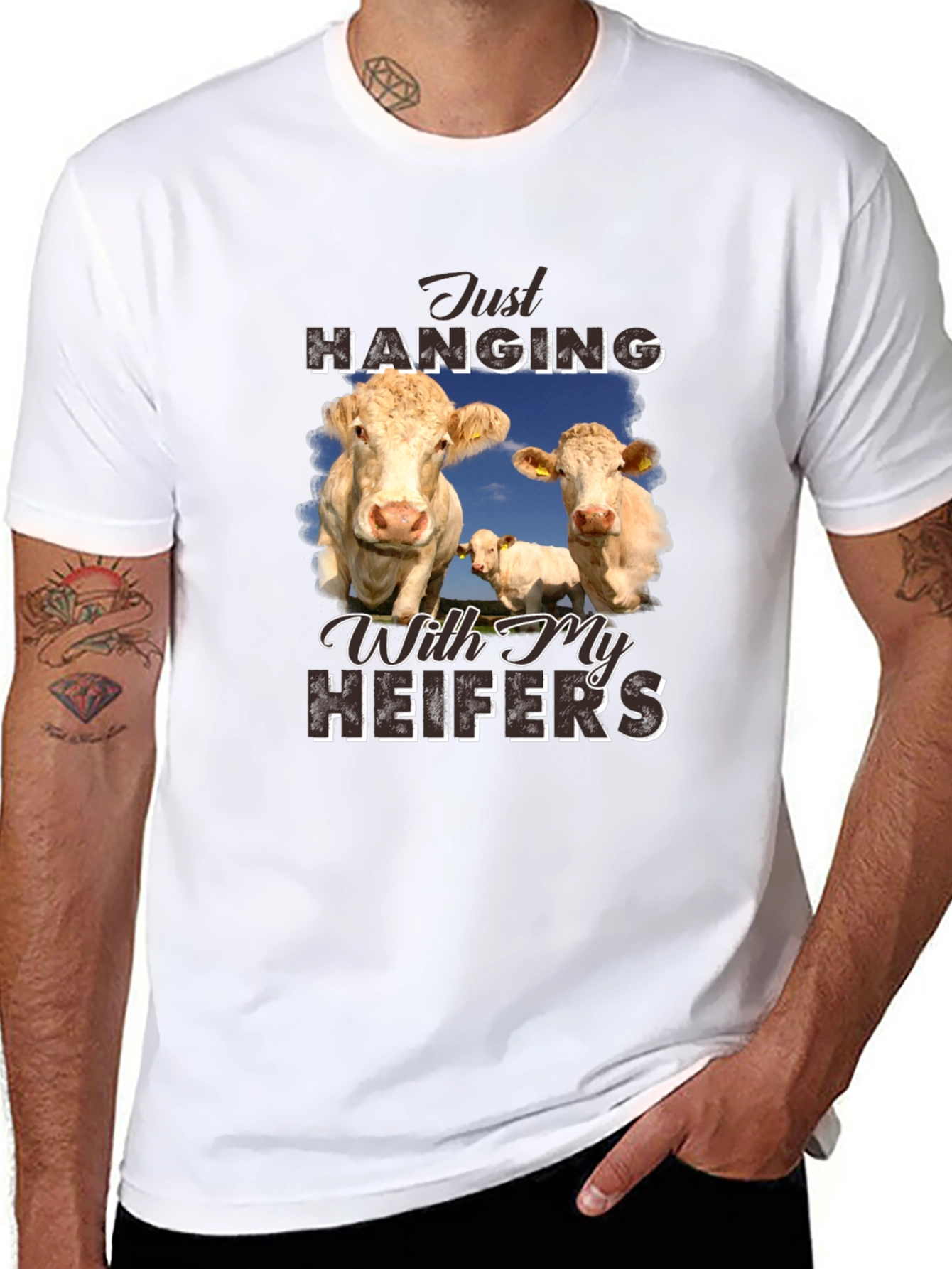 Just Hanging With My Heifers Black T-Shirt