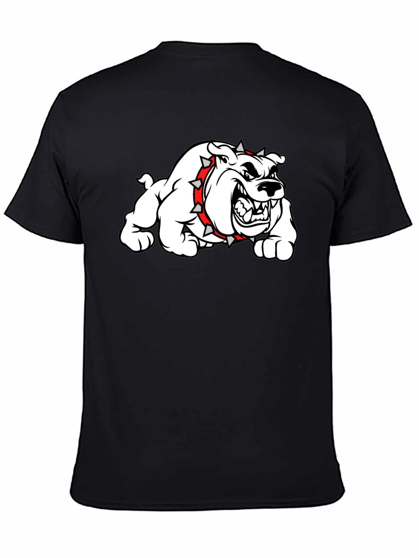 Mens Black Bulldog Graphic T-Shirt