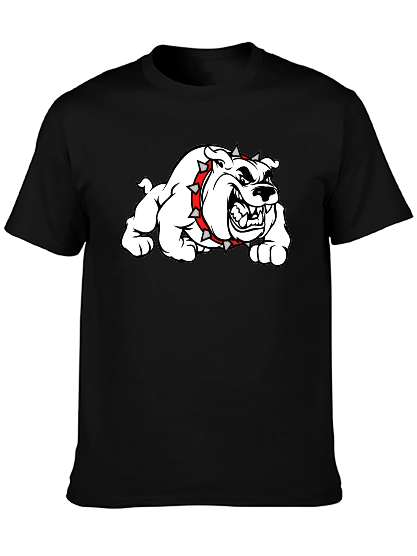 Mens Black Bulldog Graphic T-Shirt