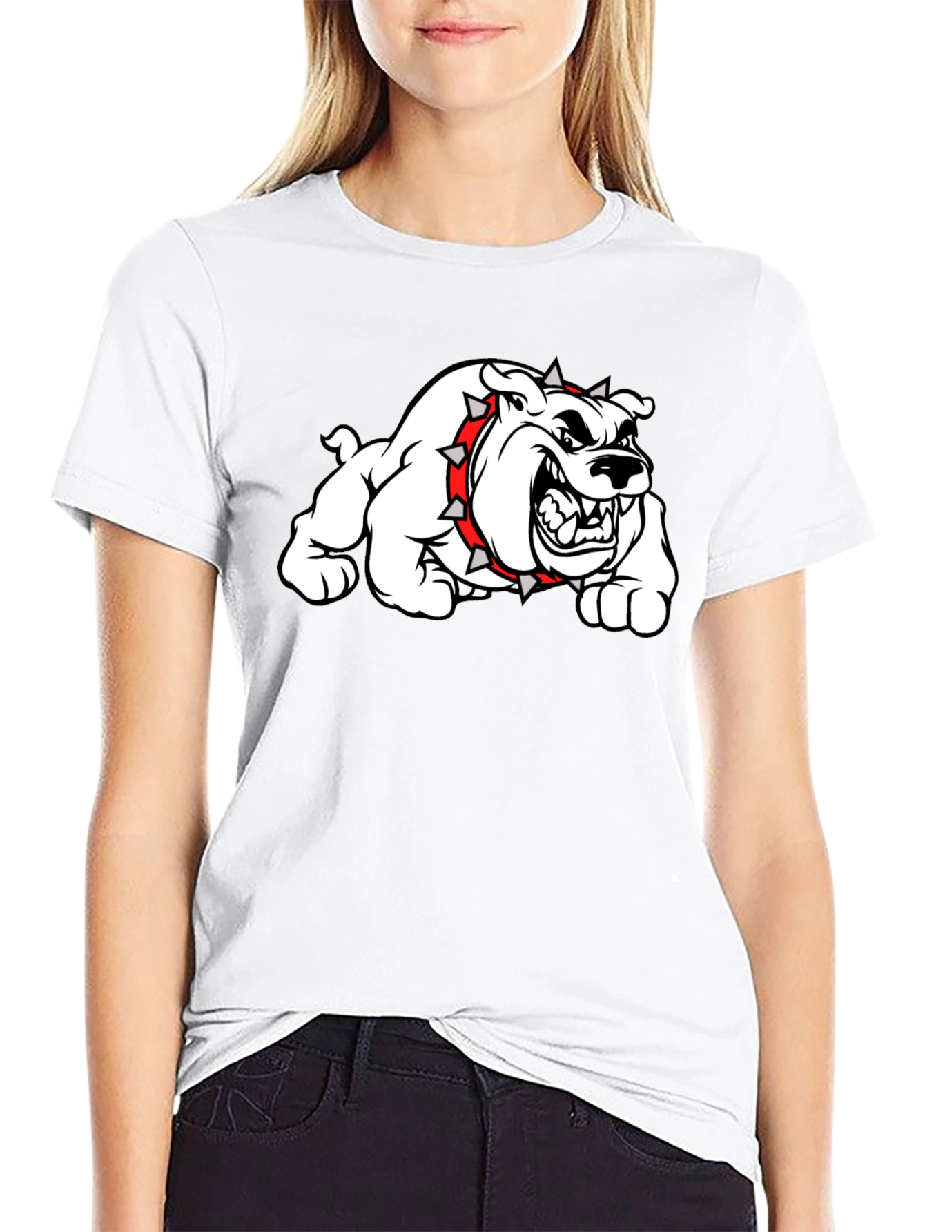 Mens Black Bulldog Graphic T-Shirt