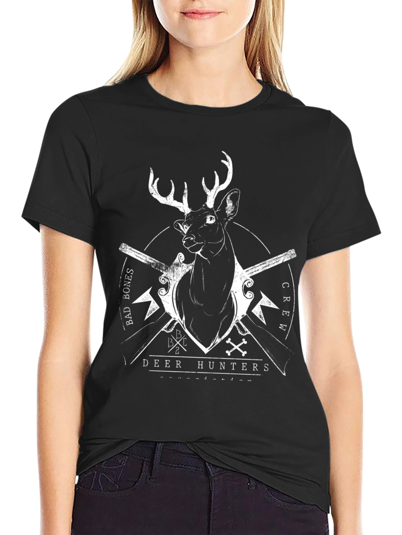 Deer Hunters Crew Black T-Shirt