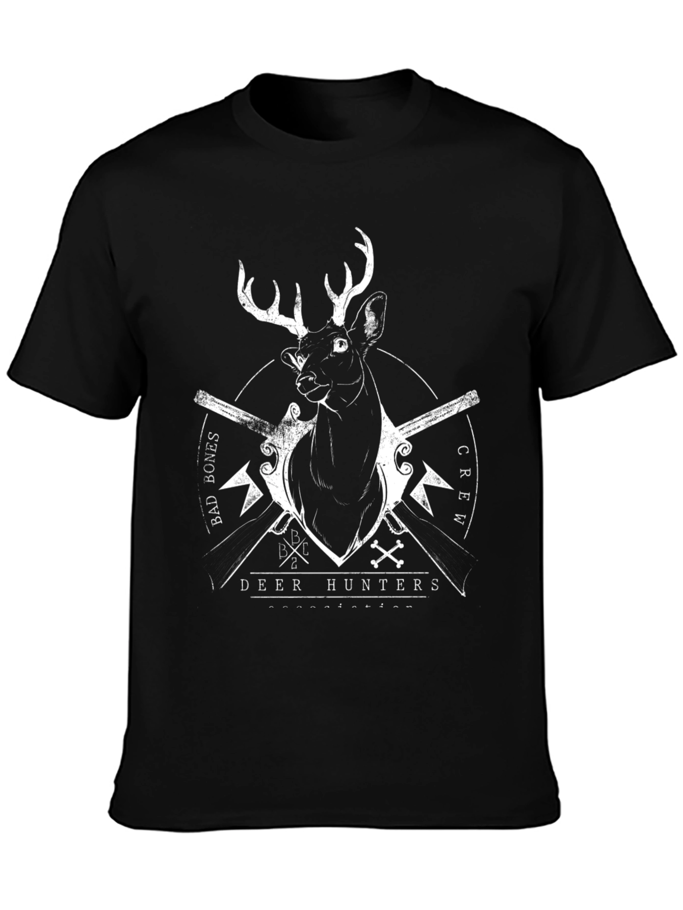Deer Hunters Crew Black T-Shirt