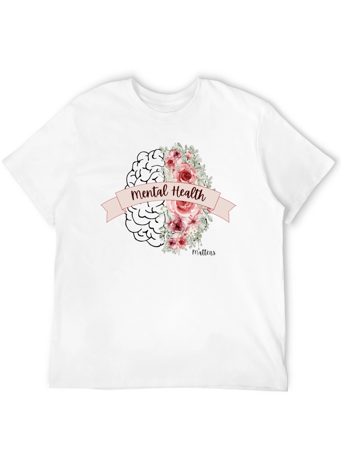 Mental Health Matters Floral Brain Graphic Tee