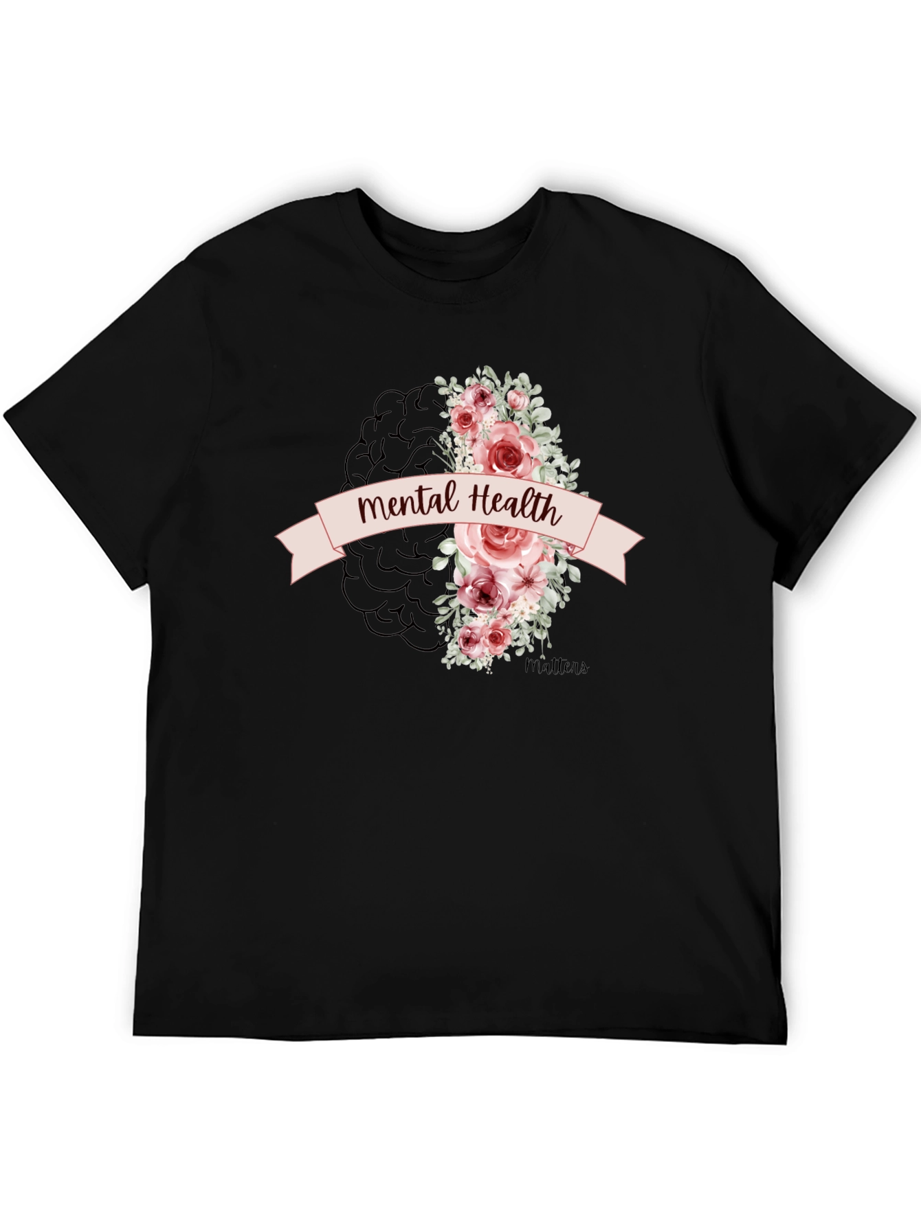 Mental Health Matters Floral Brain Graphic Tee
