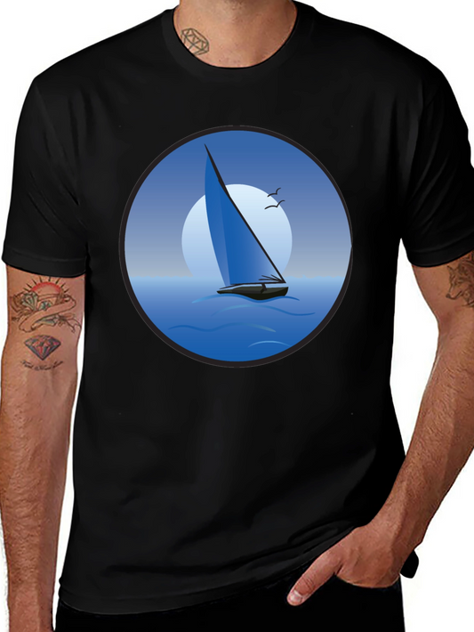 Sailboat Graphic Black T-Shirt