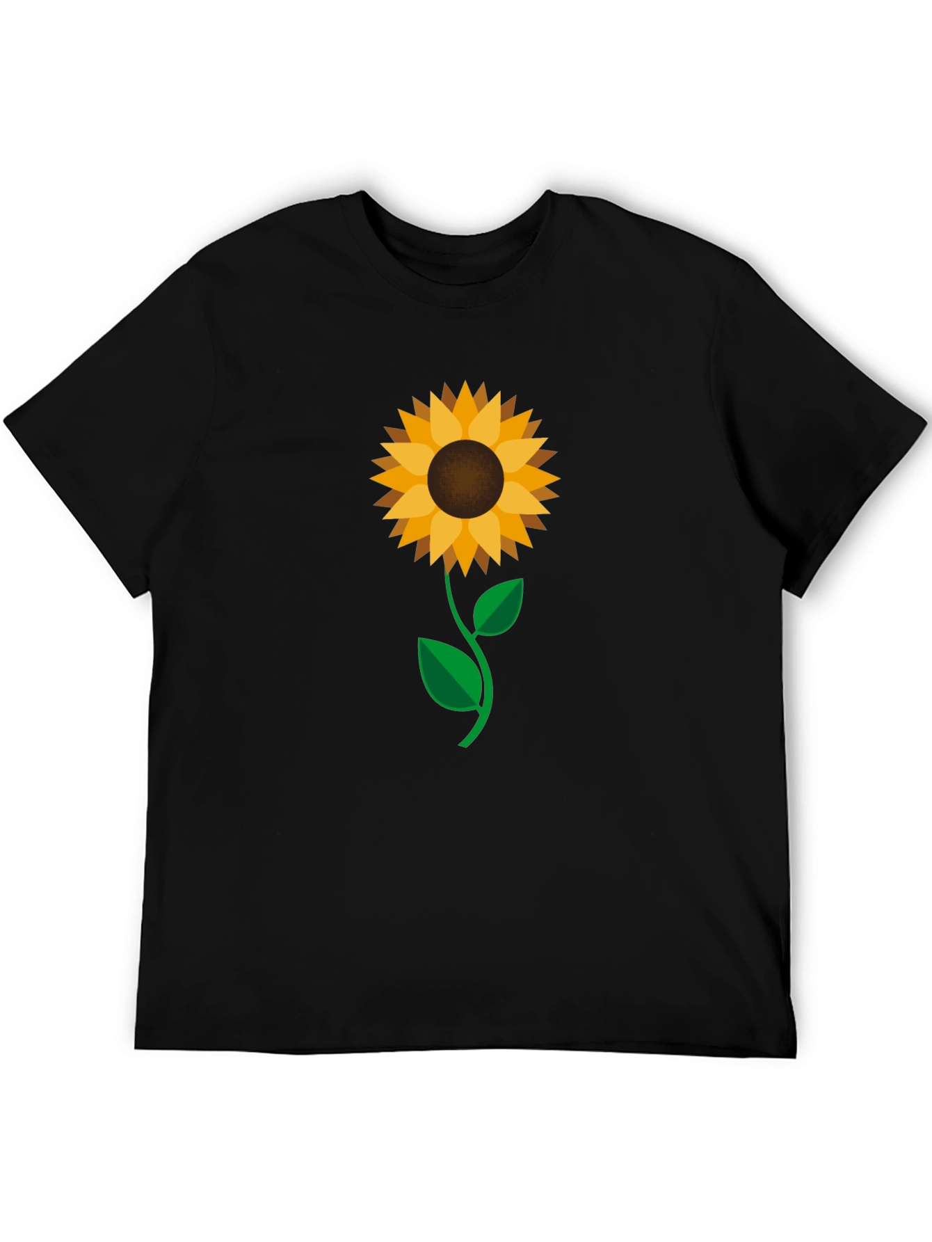 Sunflower Graphic Print Black T-Shirt