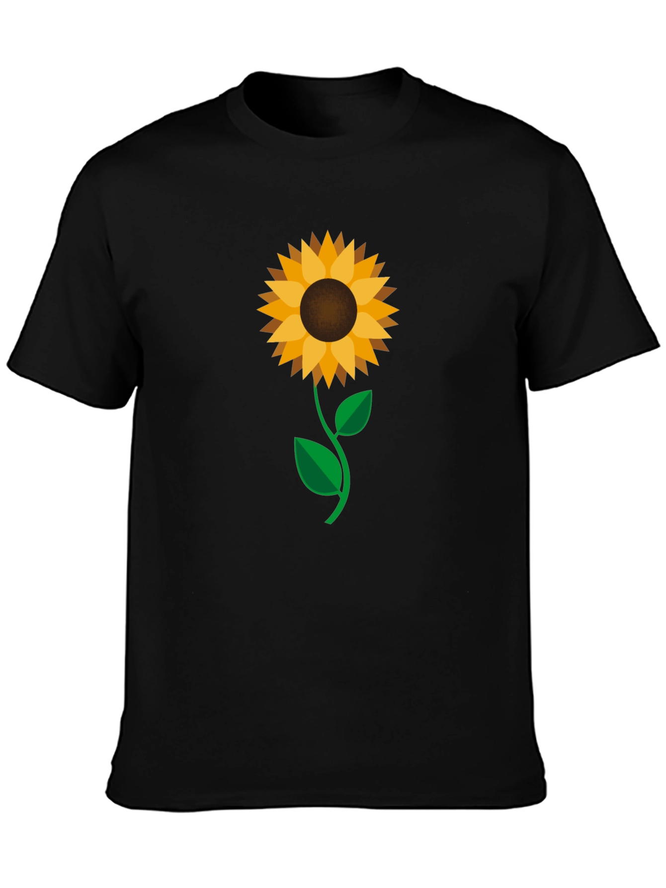 Sunflower Graphic Print Black T-Shirt