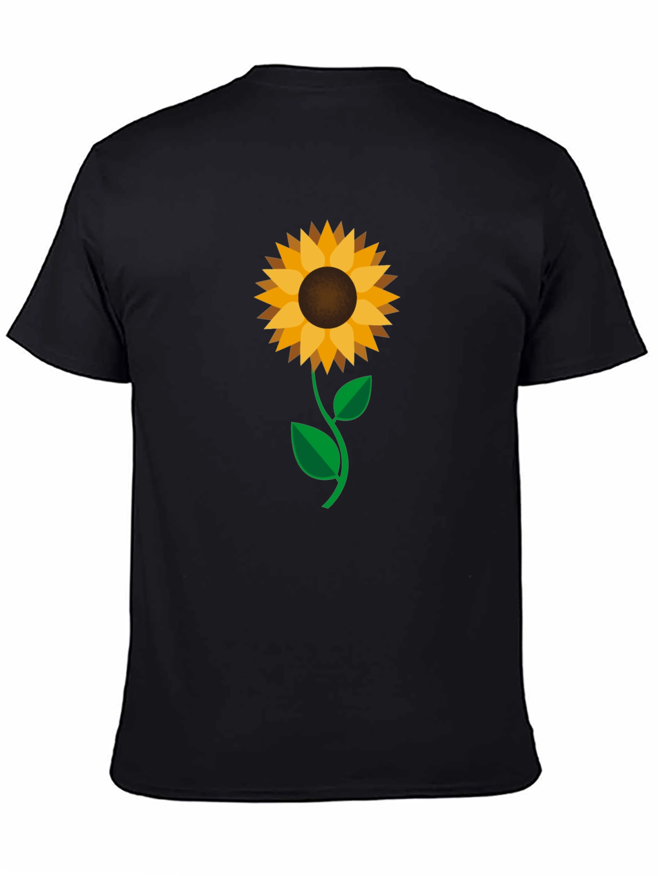 Sunflower Graphic Print Black T-Shirt