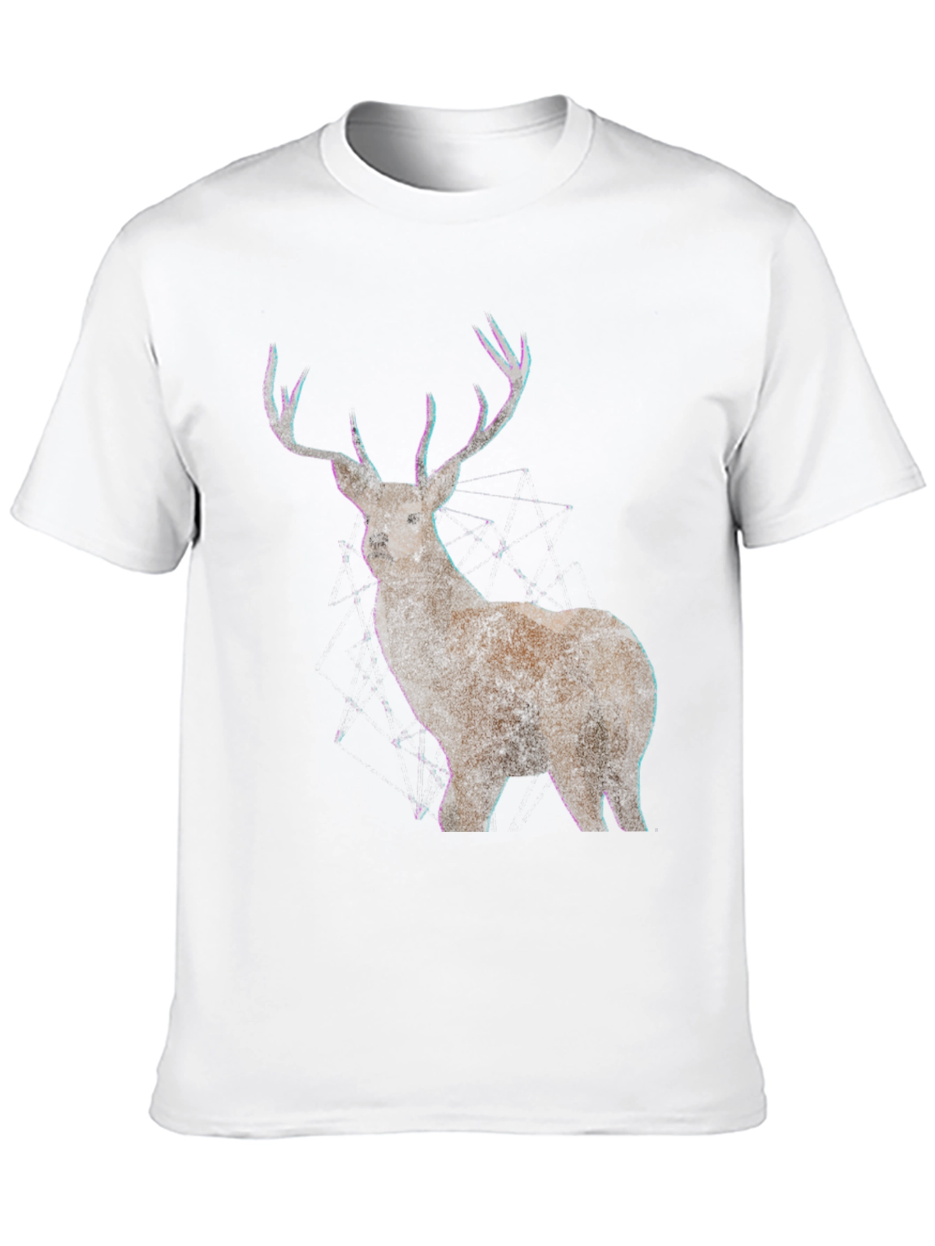 Deer Graphic Print Mens Black T-Shirt