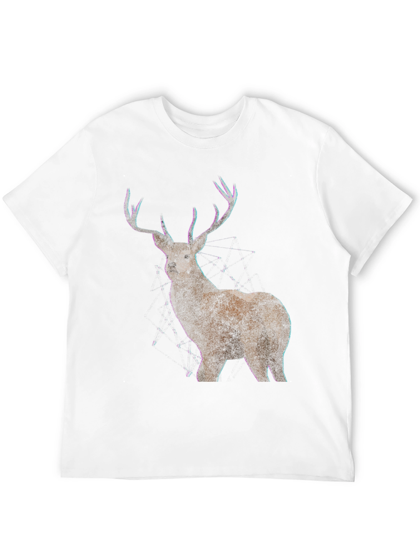 Deer Graphic Print Mens Black T-Shirt