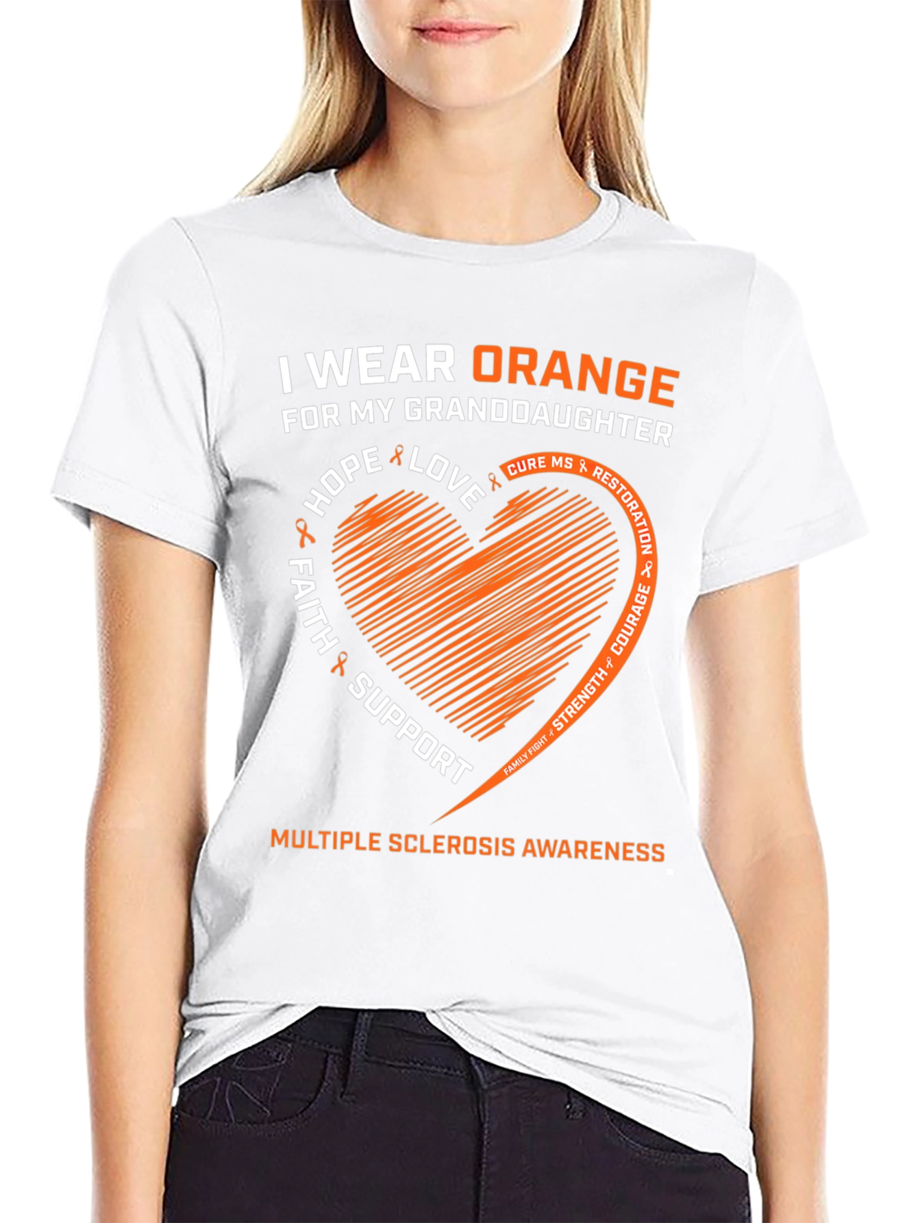 Orange Ribbon MS Awareness Granddaughter T-Shirt