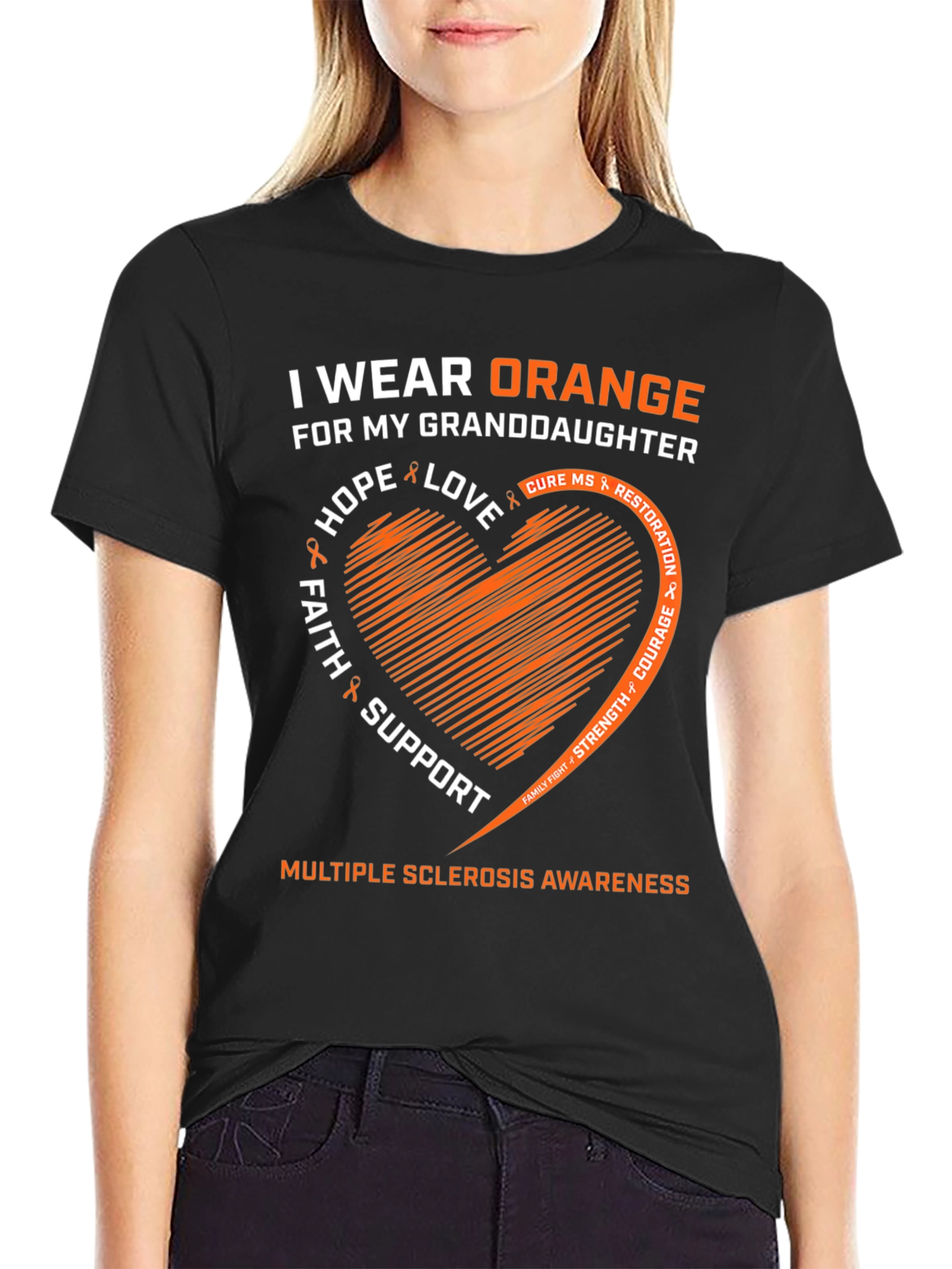 Orange Ribbon MS Awareness Granddaughter T-Shirt