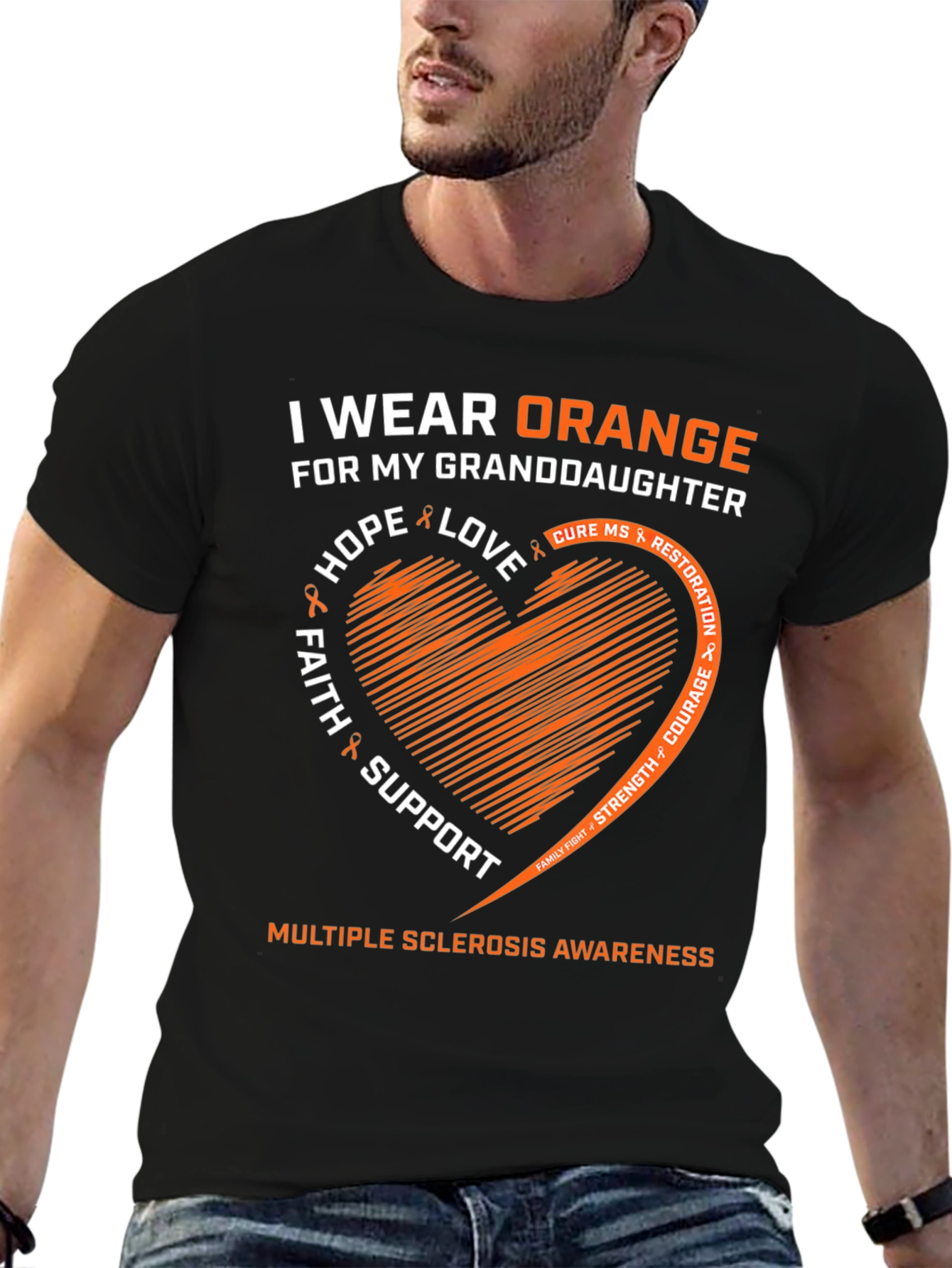 Orange Ribbon MS Awareness Granddaughter T-Shirt