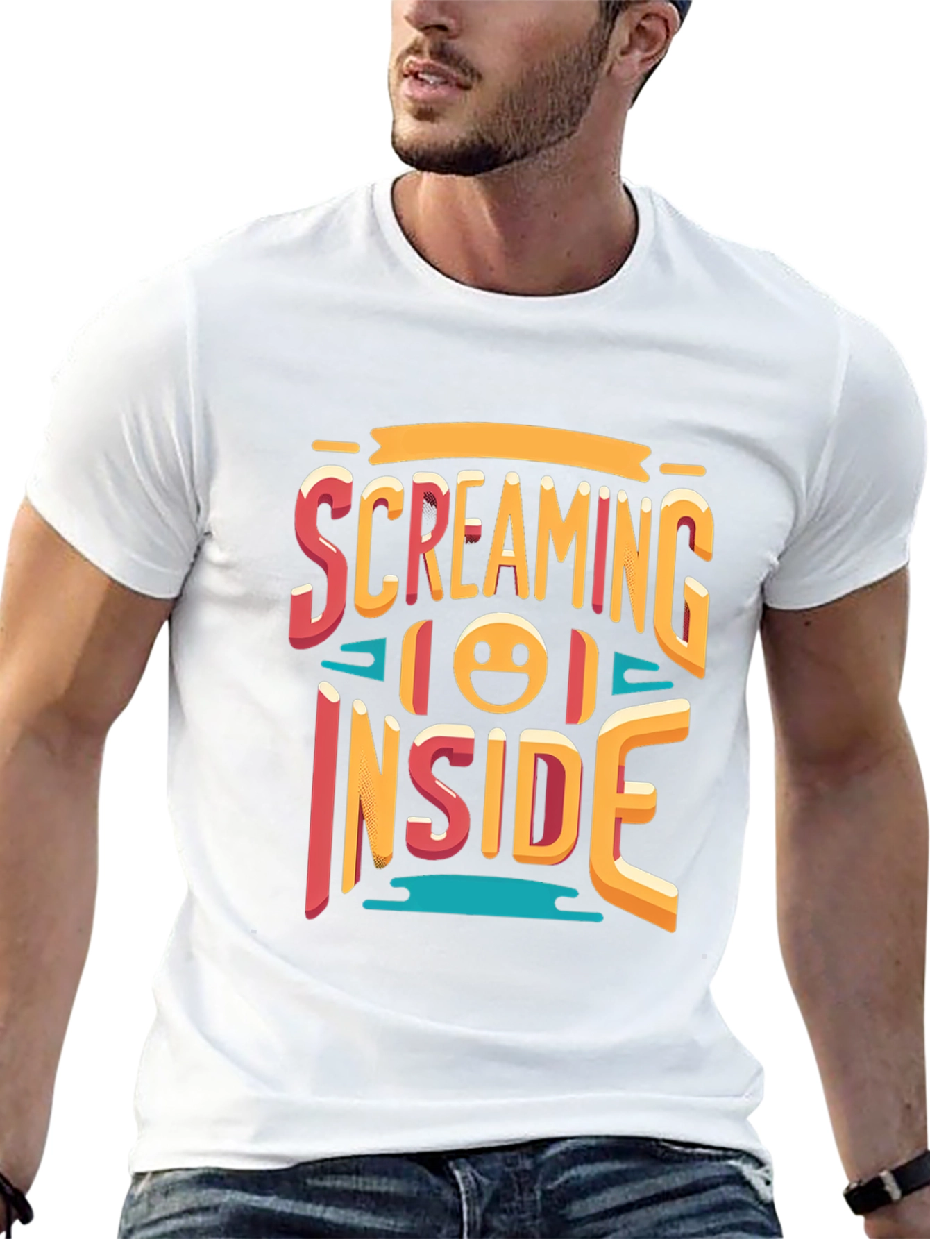 Screaming Inside Graphic T-Shirt - Black