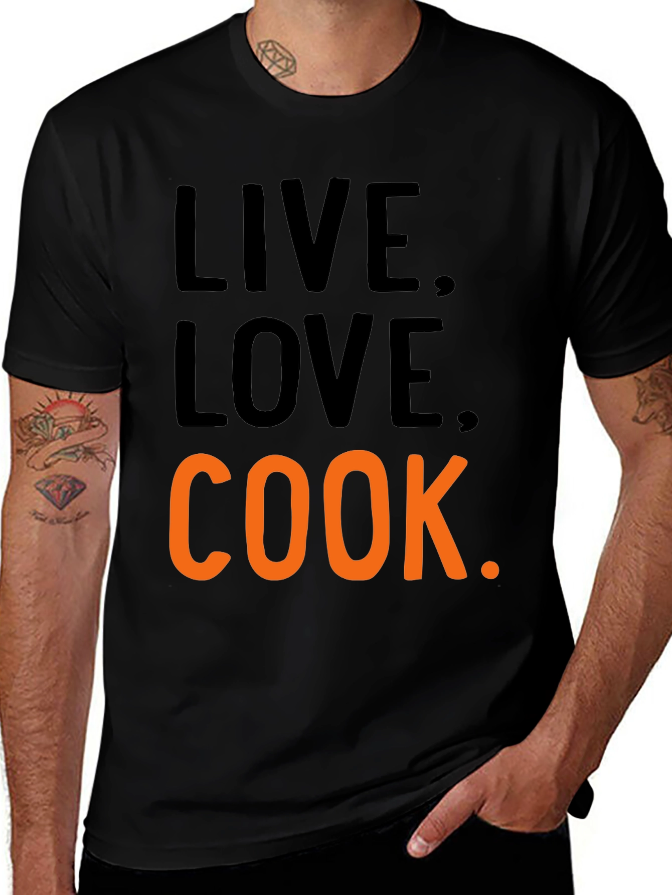 Live Love Cook Black T-Shirt