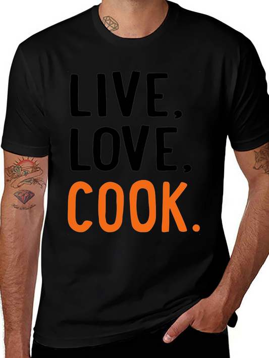 Live Love Cook Black T-Shirt