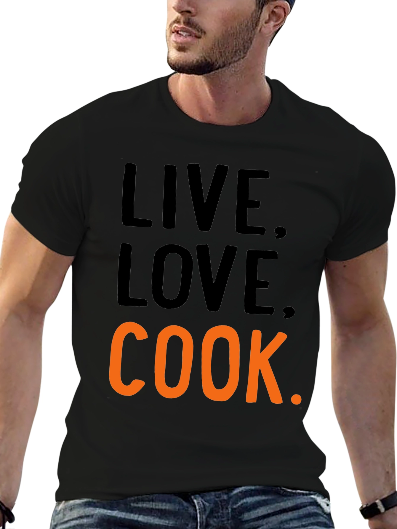 Live Love Cook Black T-Shirt