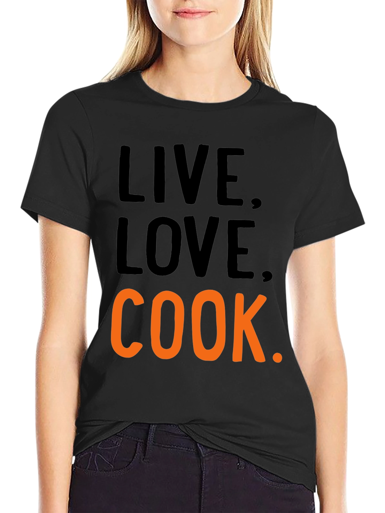 Live Love Cook Black T-Shirt