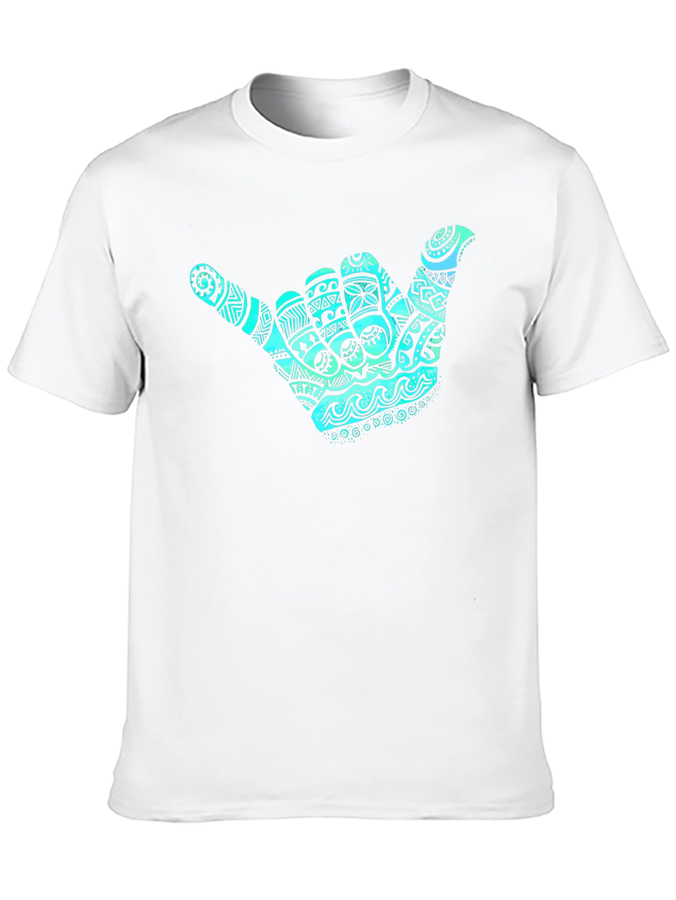 Shaka Hand Graphic Tee - Casual Black T-Shirt