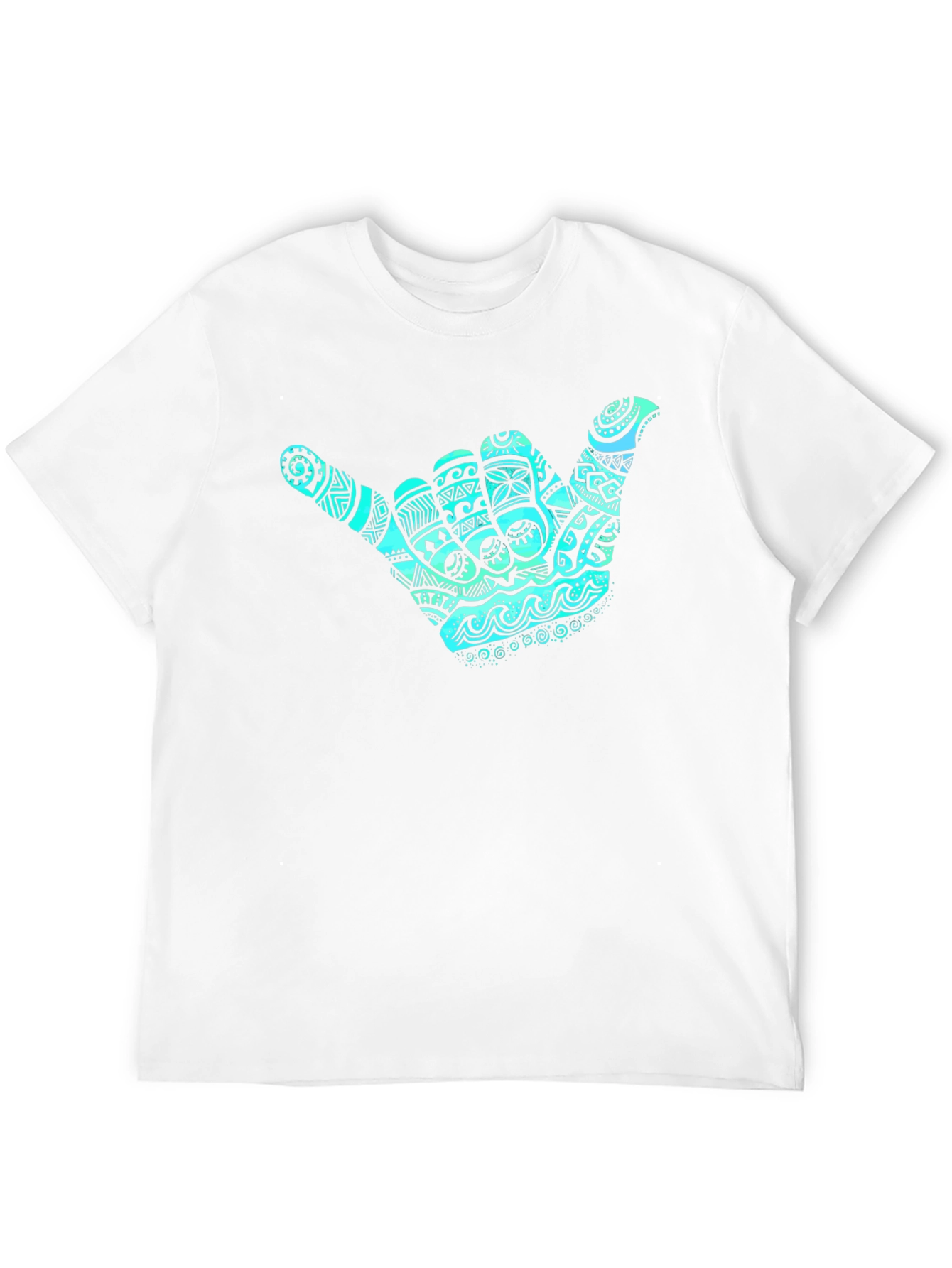 Shaka Hand Graphic Tee - Casual Black T-Shirt