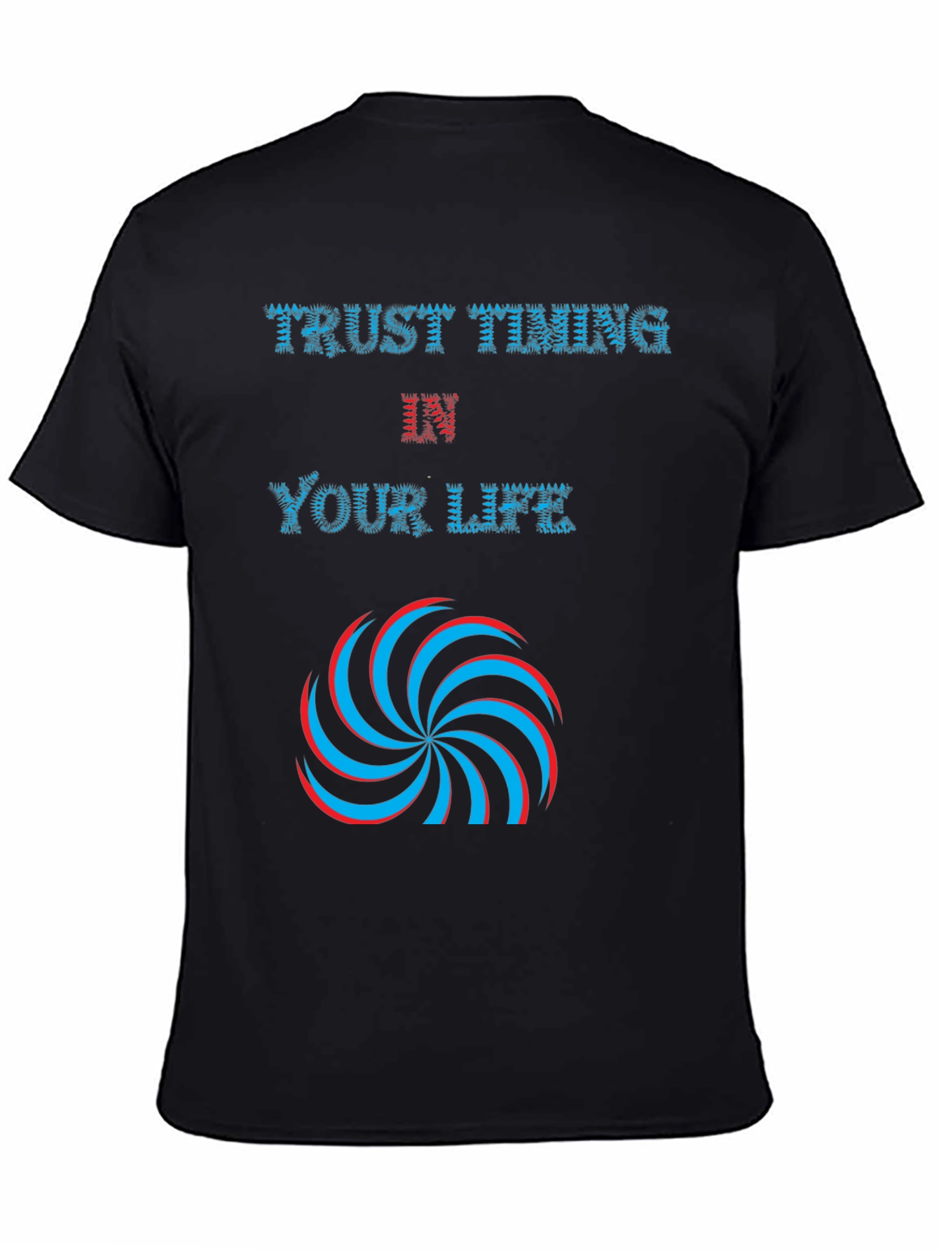 Trust Timing in Your Life Black Graphic Tee