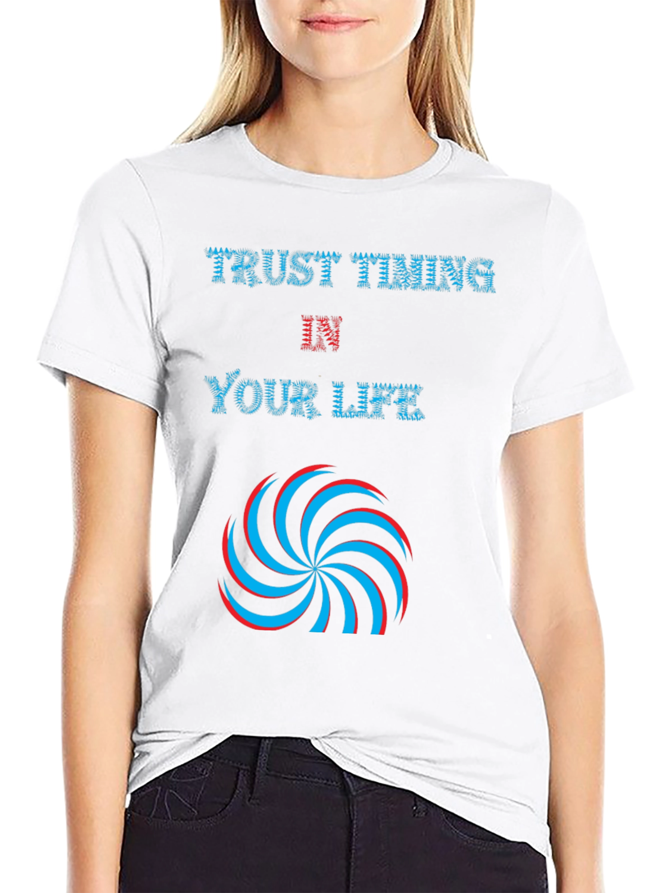 Trust Timing in Your Life Black Graphic Tee