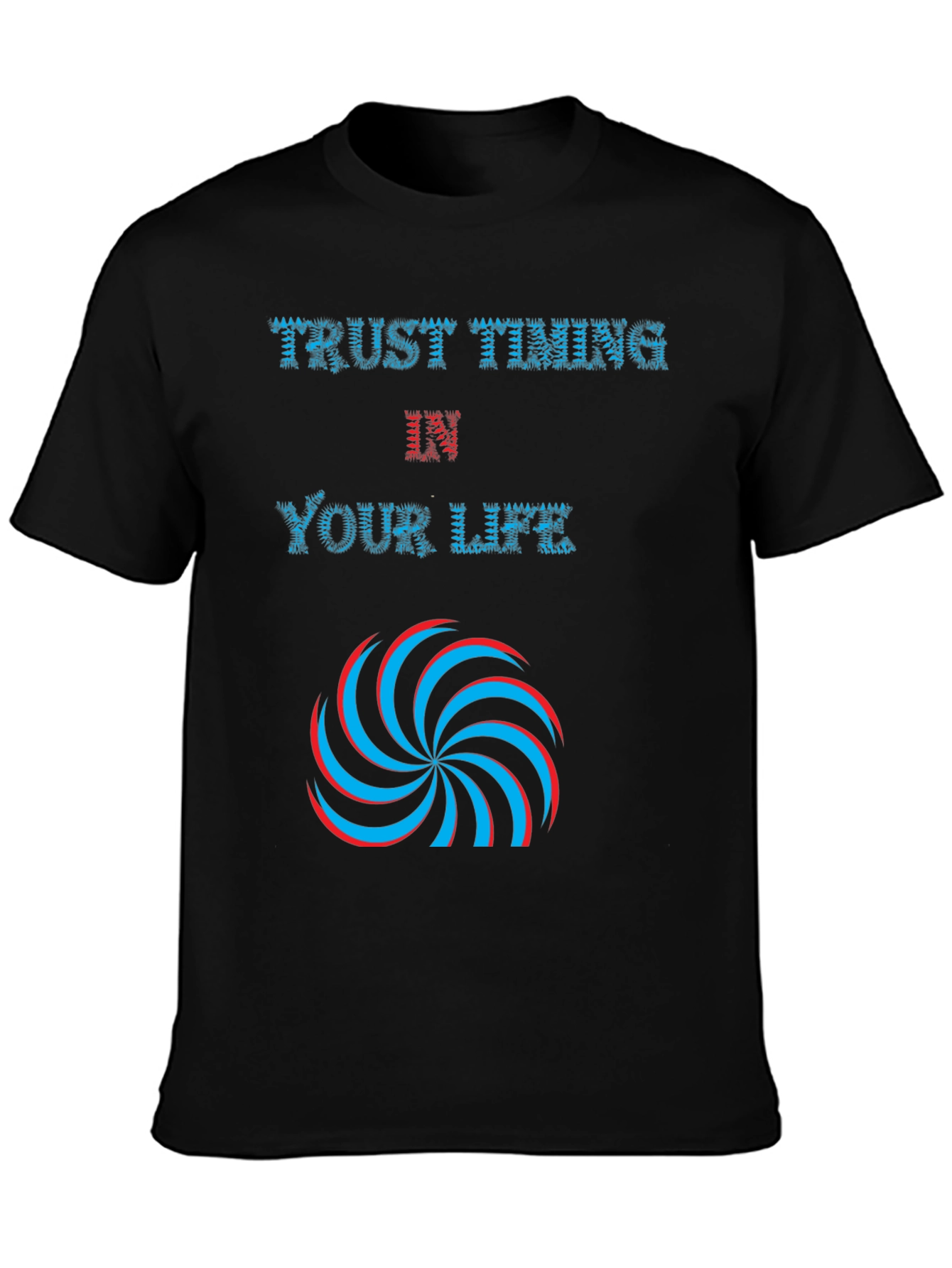 Trust Timing in Your Life Black Graphic Tee