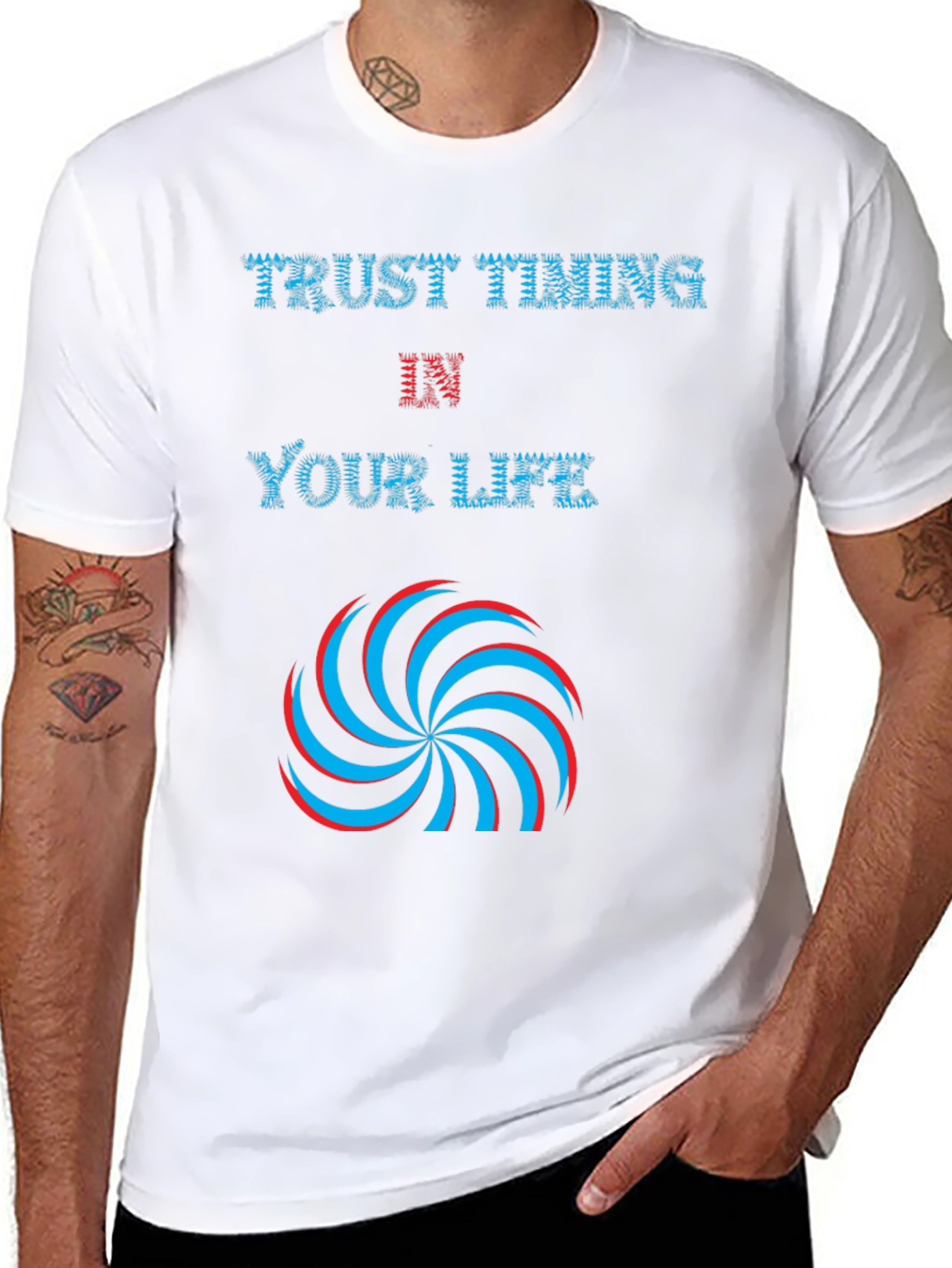 Trust Timing in Your Life Black Graphic Tee