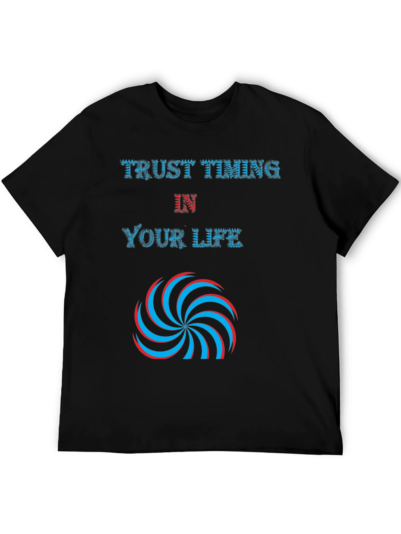 Trust Timing in Your Life Black Graphic Tee