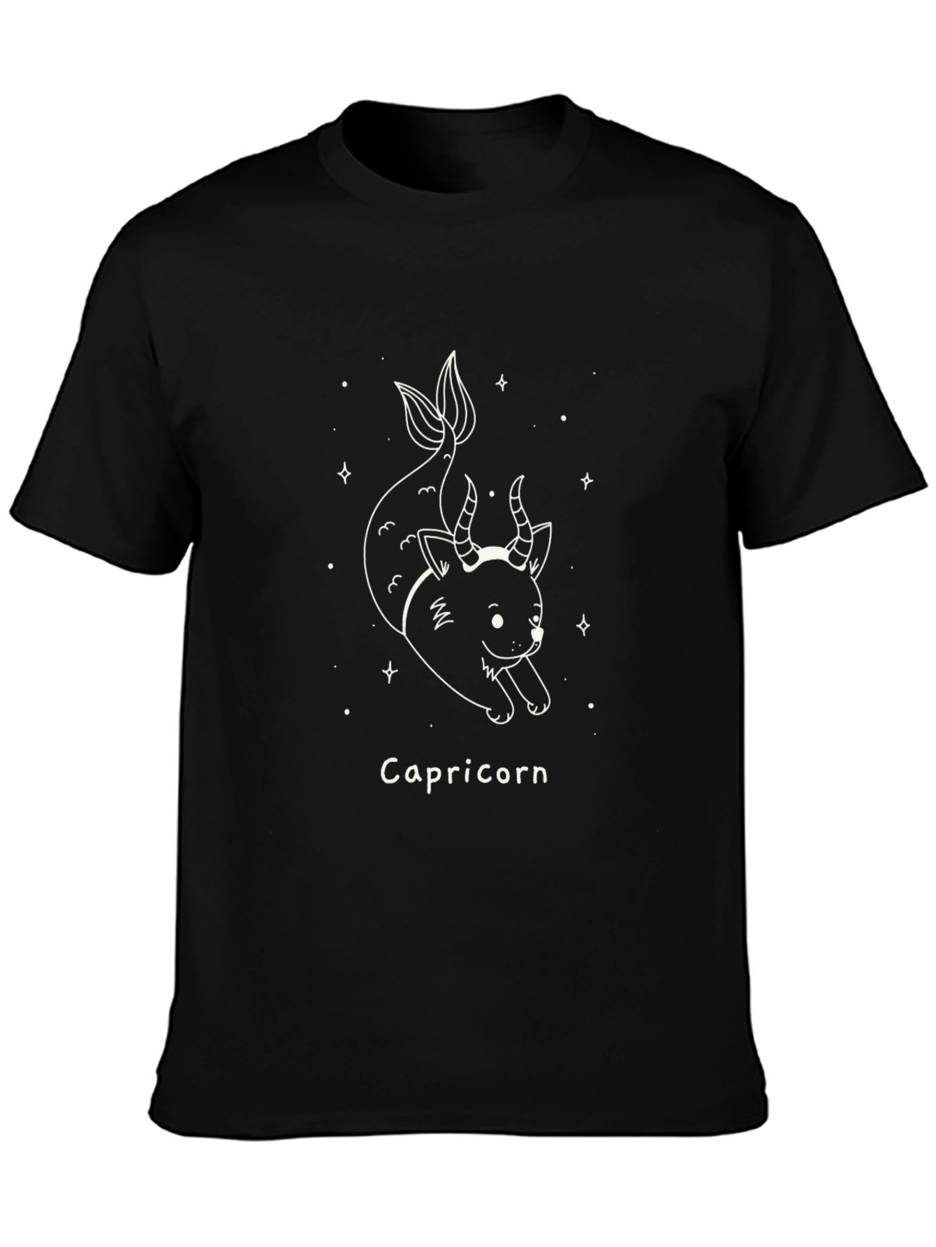 Capricorn Zodiac Sign Graphic Black T-Shirt