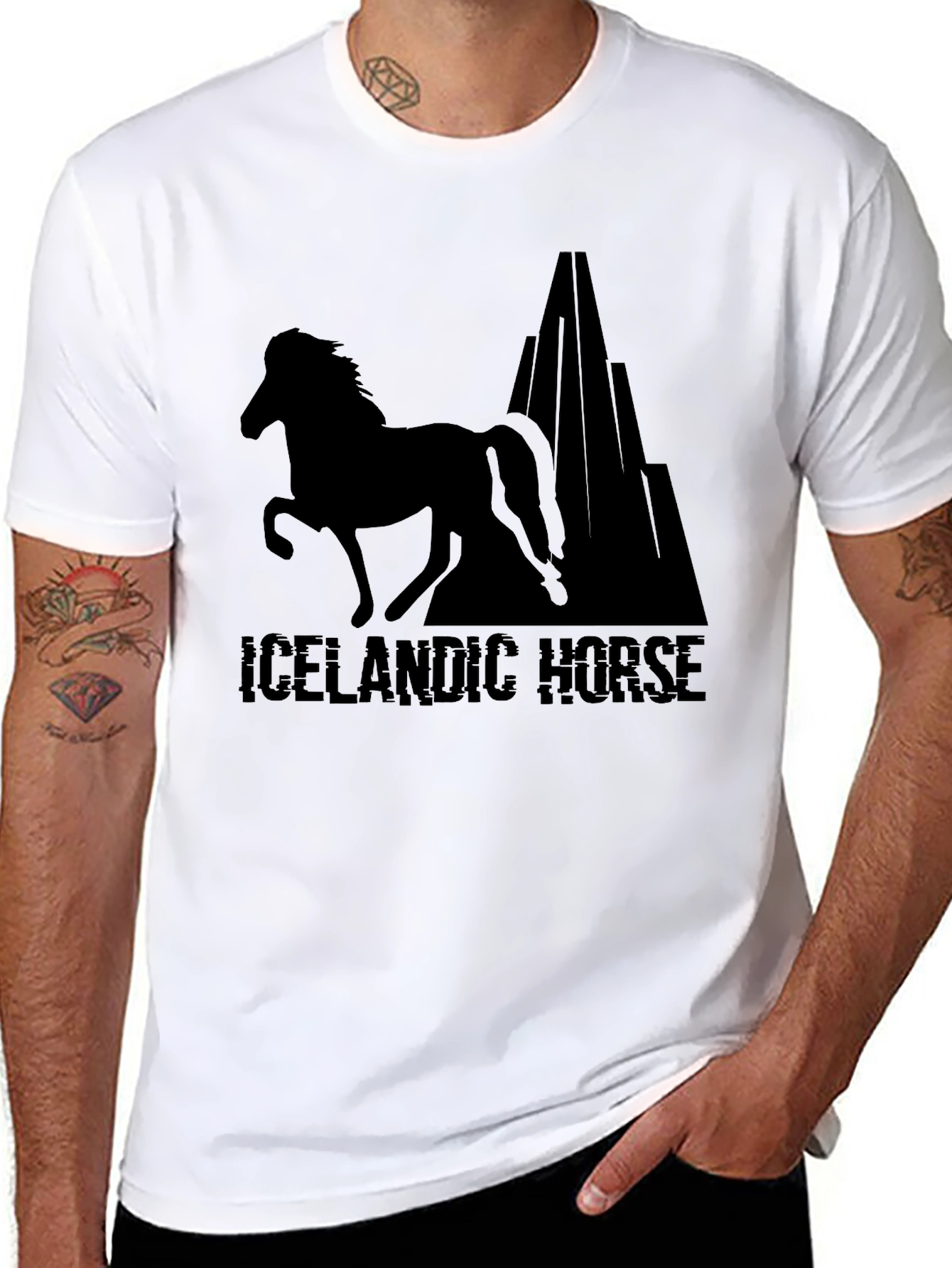 Icelandic Horse T-Shirt - Black Graphic Tee