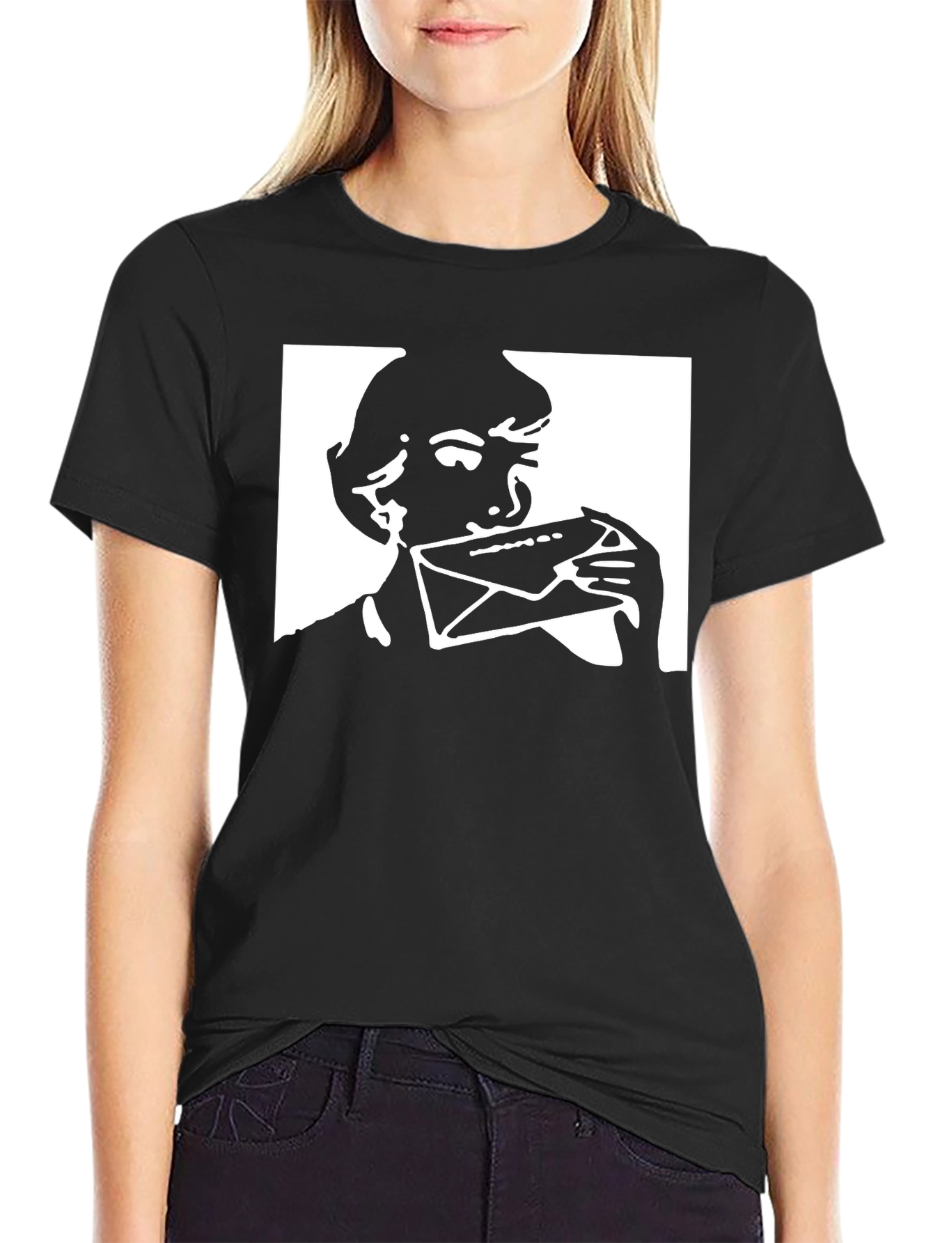 Envelope Licker Black Graphic T-Shirt